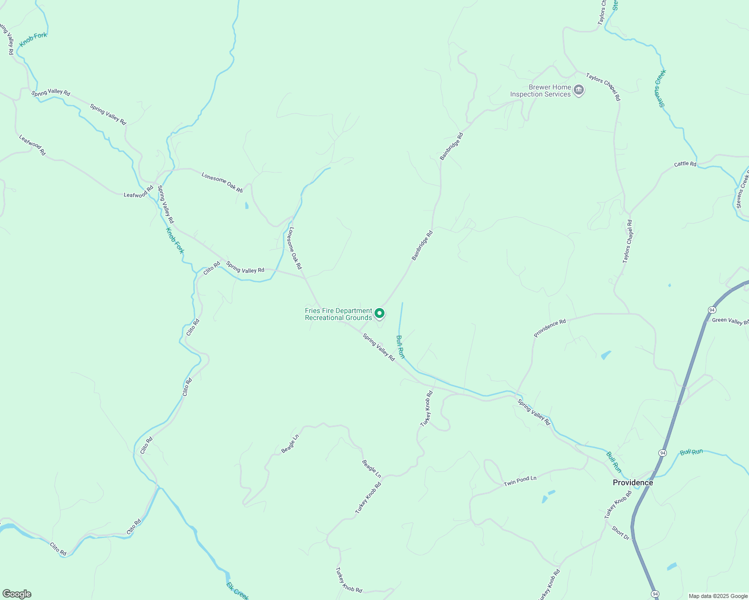 map of restaurants, bars, coffee shops, grocery stores, and more near 153 Bainbridge Road in Fries