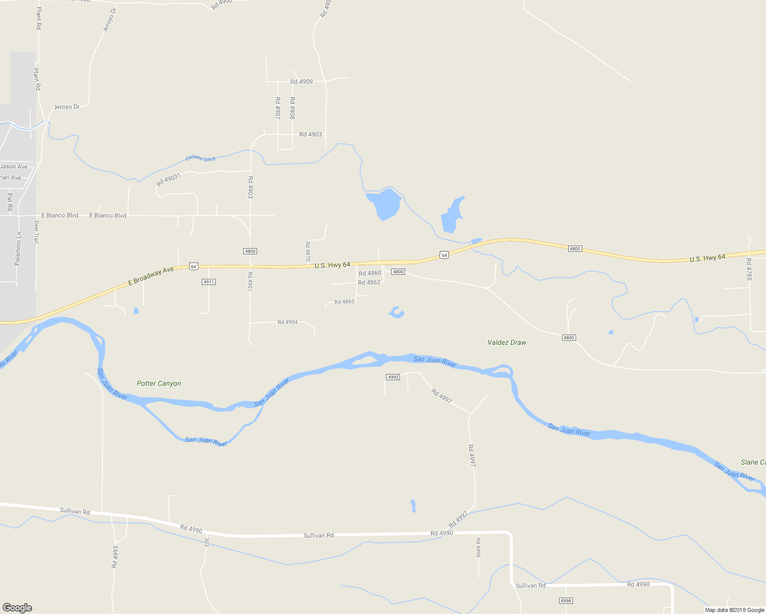 map of restaurants, bars, coffee shops, grocery stores, and more near 8 Road 4861 in Bloomfield