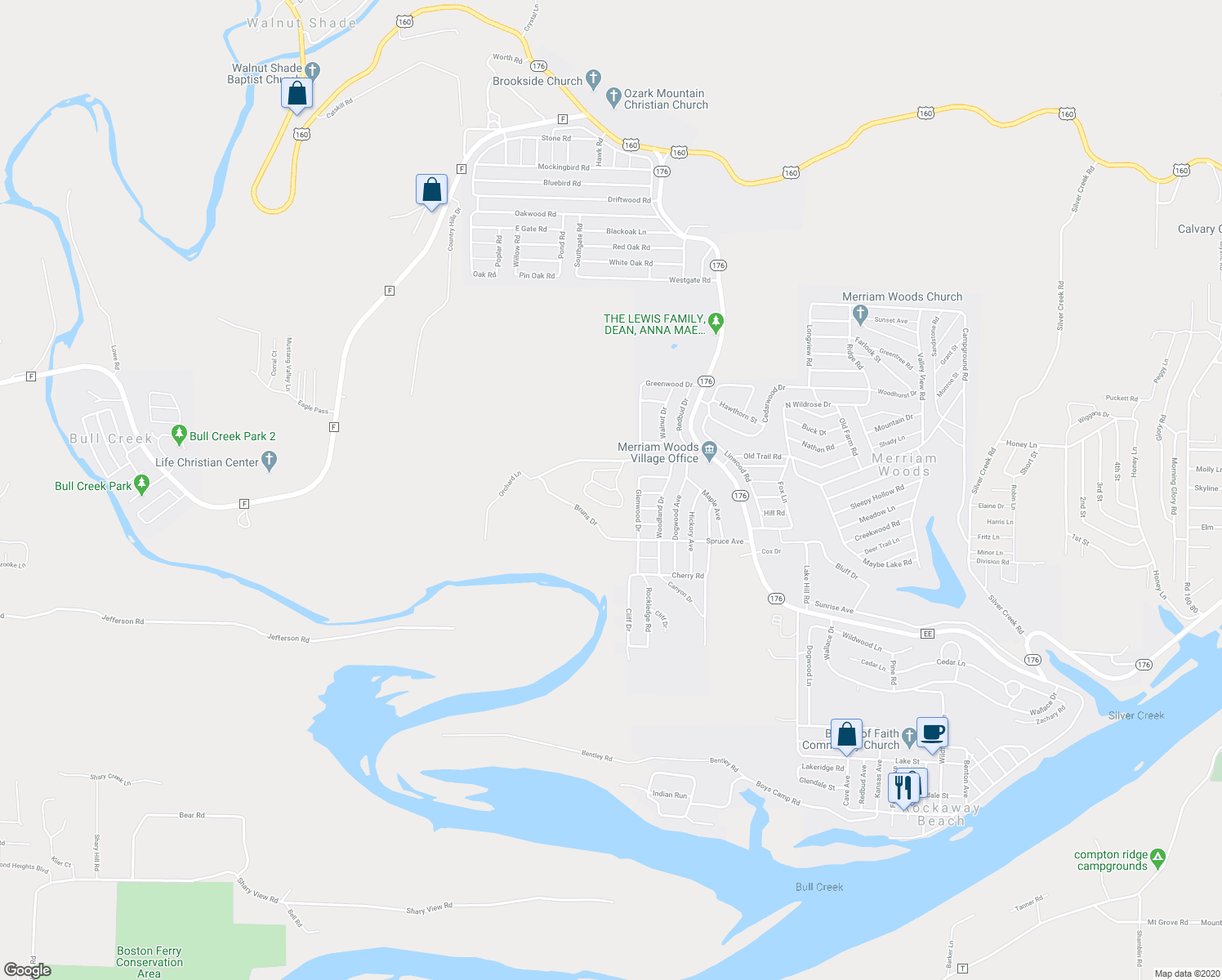 map of restaurants, bars, coffee shops, grocery stores, and more near 6524 Prairie Trail in Rockaway Beach