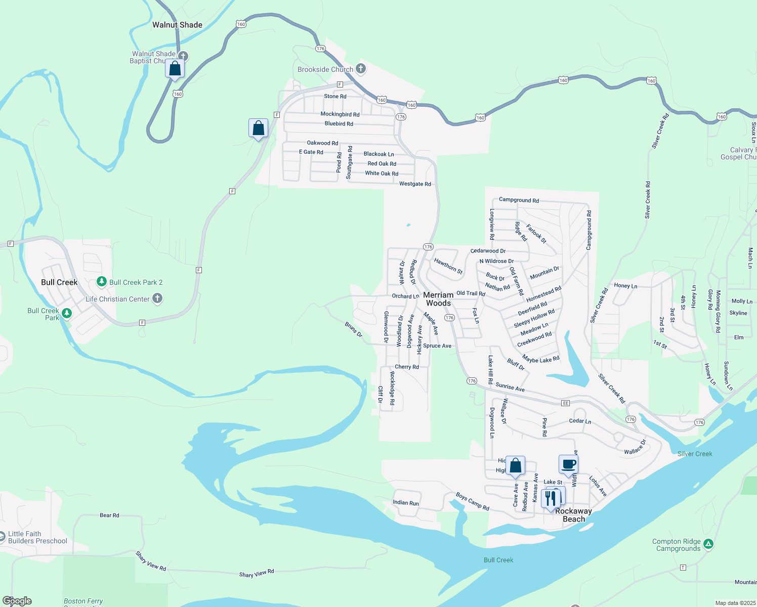 map of restaurants, bars, coffee shops, grocery stores, and more near 6504 Prairie Trail in Rockaway Beach