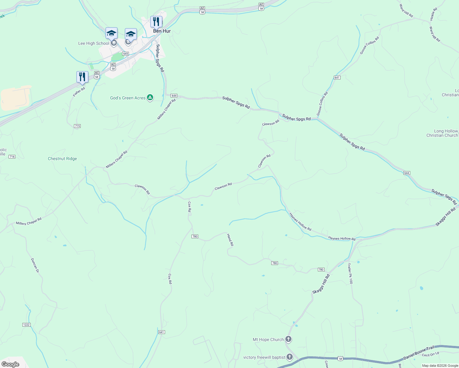 map of restaurants, bars, coffee shops, grocery stores, and more near State Road 646 in Lee County