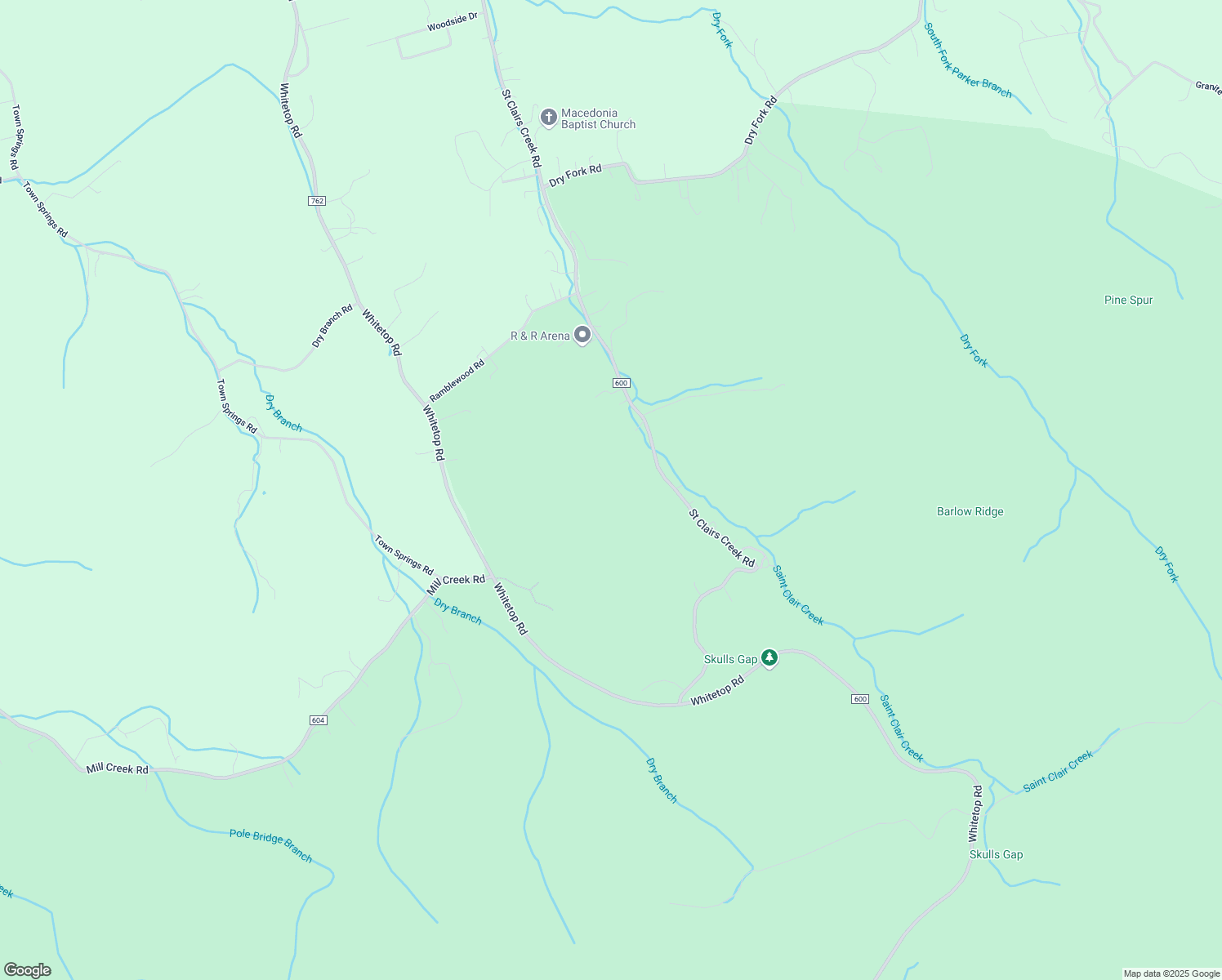 map of restaurants, bars, coffee shops, grocery stores, and more near 1750 Saint Clairs Creek Road in Chilhowie