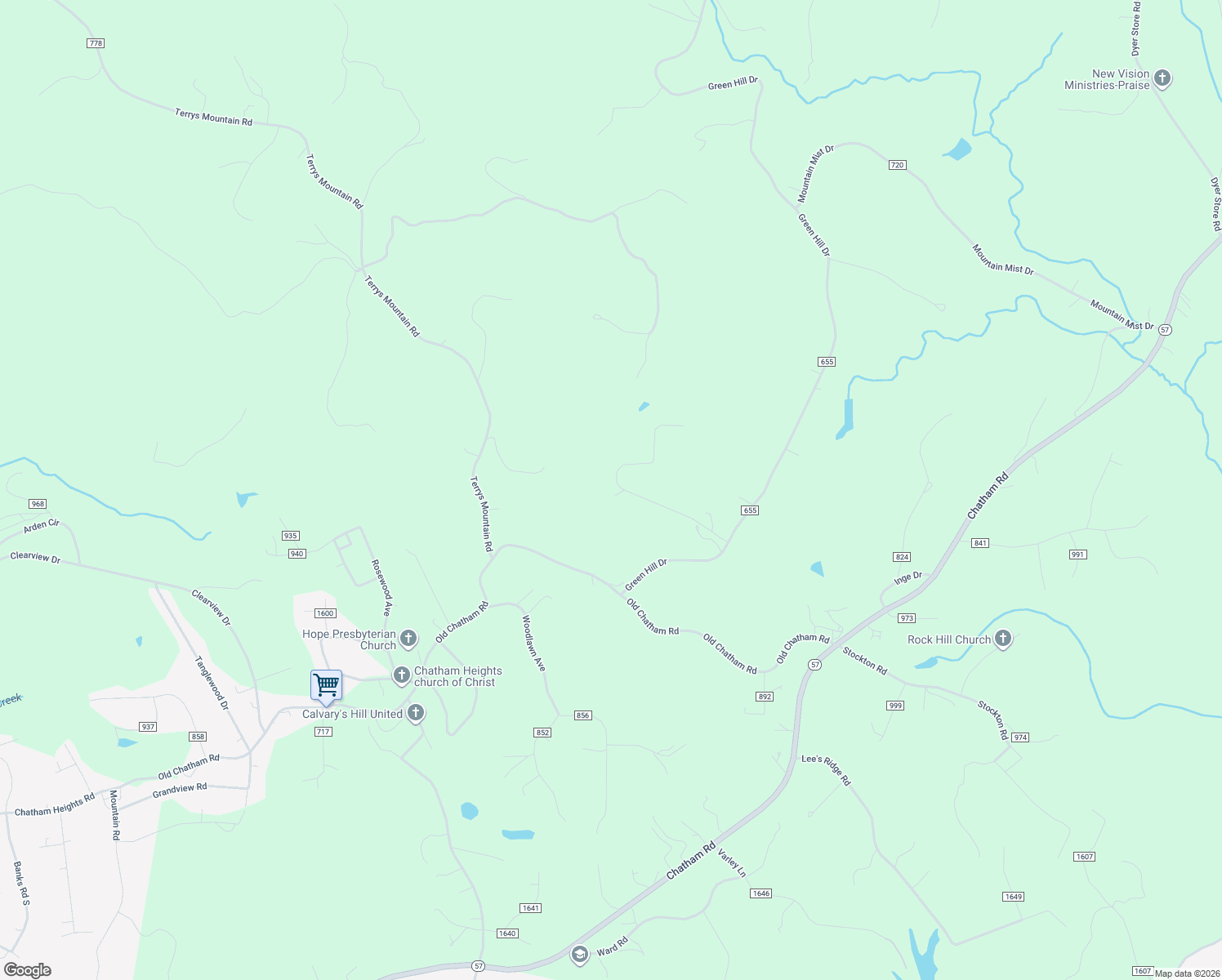 map of restaurants, bars, coffee shops, grocery stores, and more near 461 Plumbing Drive in Martinsville