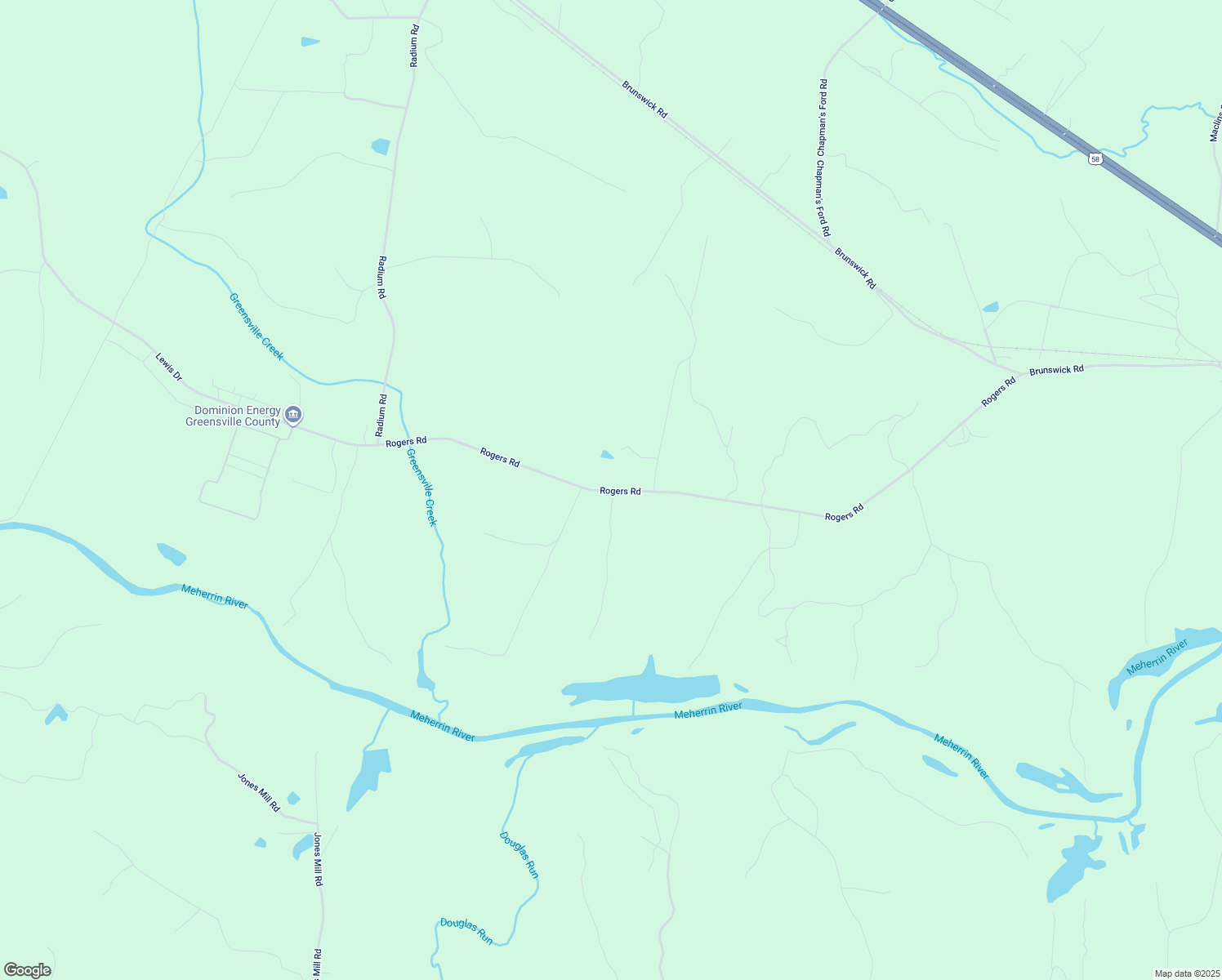 map of restaurants, bars, coffee shops, grocery stores, and more near Rogers Road in Emporia