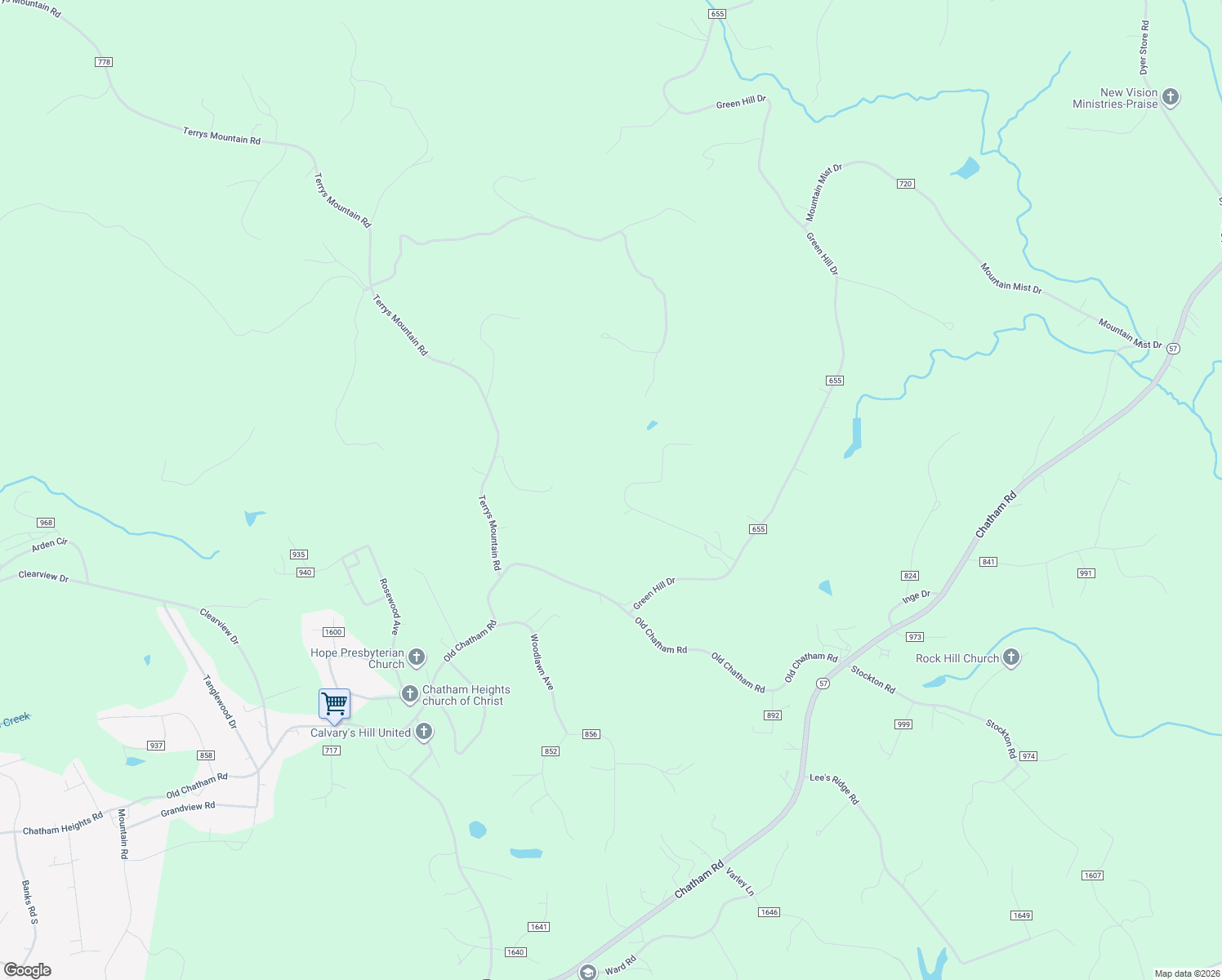 map of restaurants, bars, coffee shops, grocery stores, and more near 461 Plumbing Drive in Martinsville
