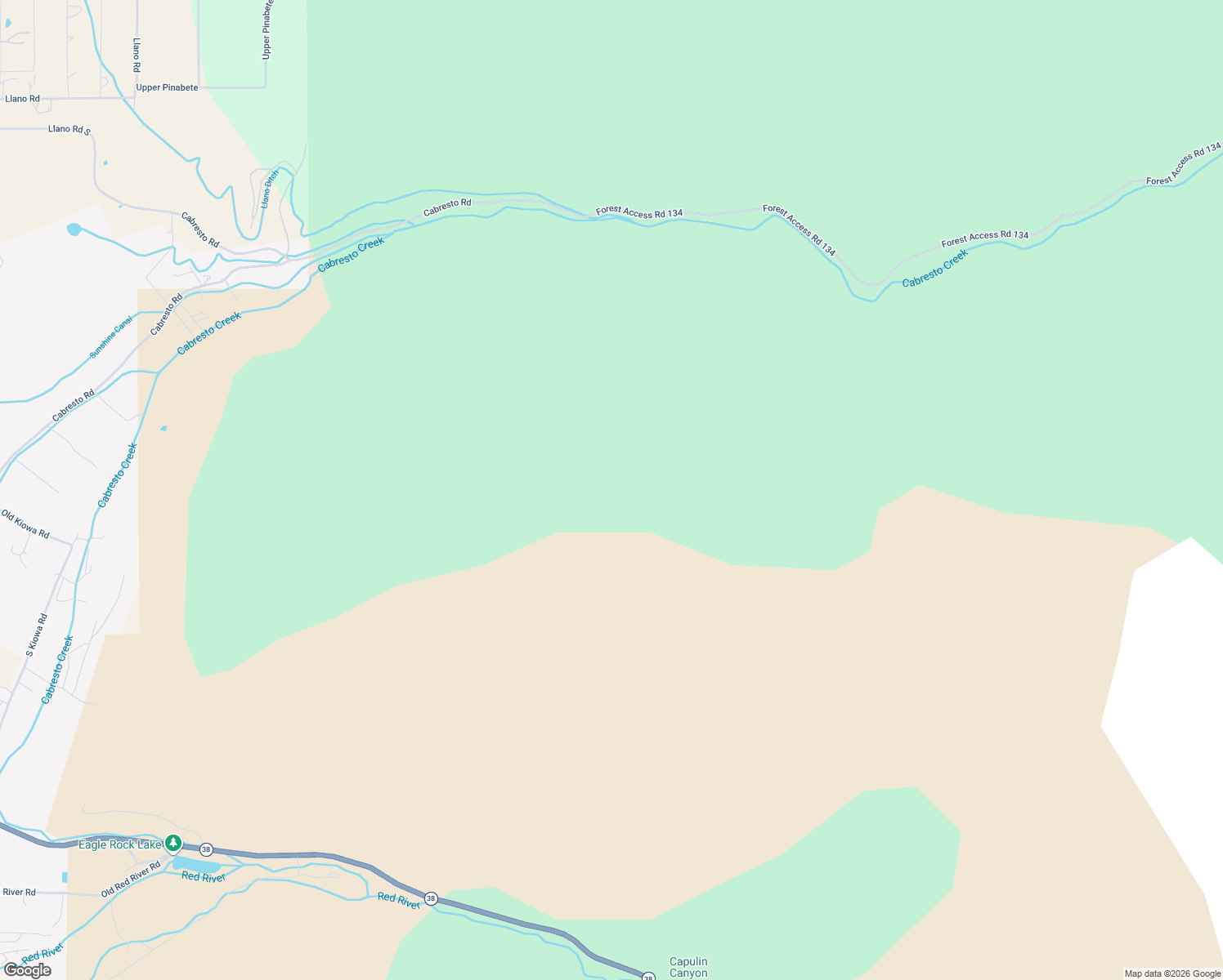 map of restaurants, bars, coffee shops, grocery stores, and more near 189 Cabresto Road in Questa