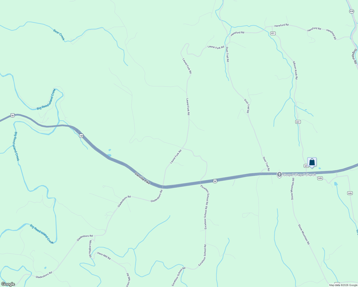 map of restaurants, bars, coffee shops, grocery stores, and more near Laurel Fork Road in Laurel Fork