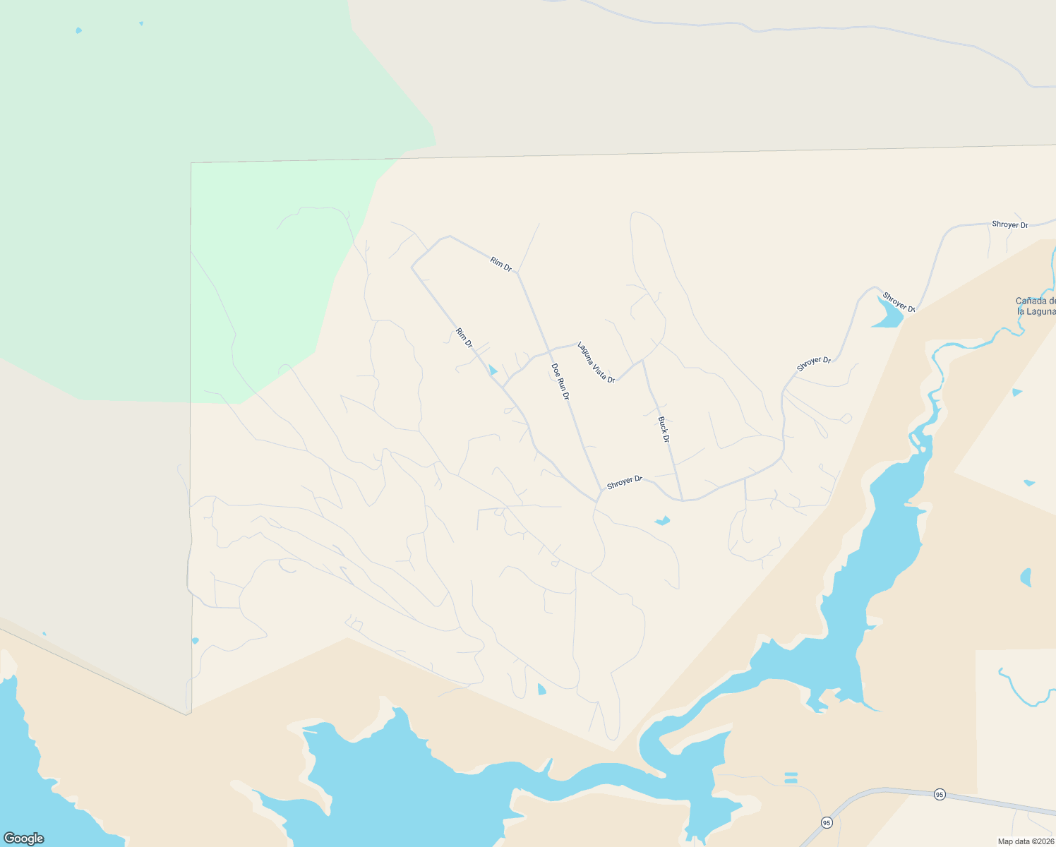 map of restaurants, bars, coffee shops, grocery stores, and more near Rim Drive in Los Ojos