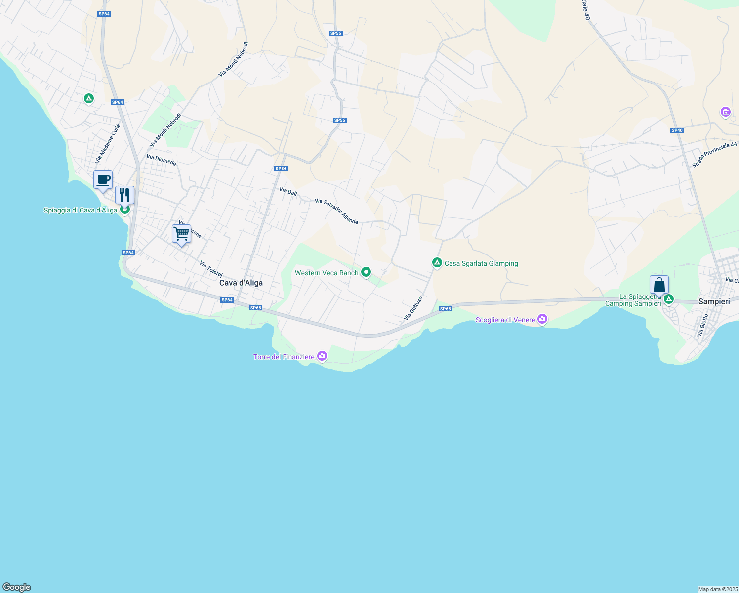 map of restaurants, bars, coffee shops, grocery stores, and more near Via Pietro Annigoni in Libero consorzio comunale di Ragusa