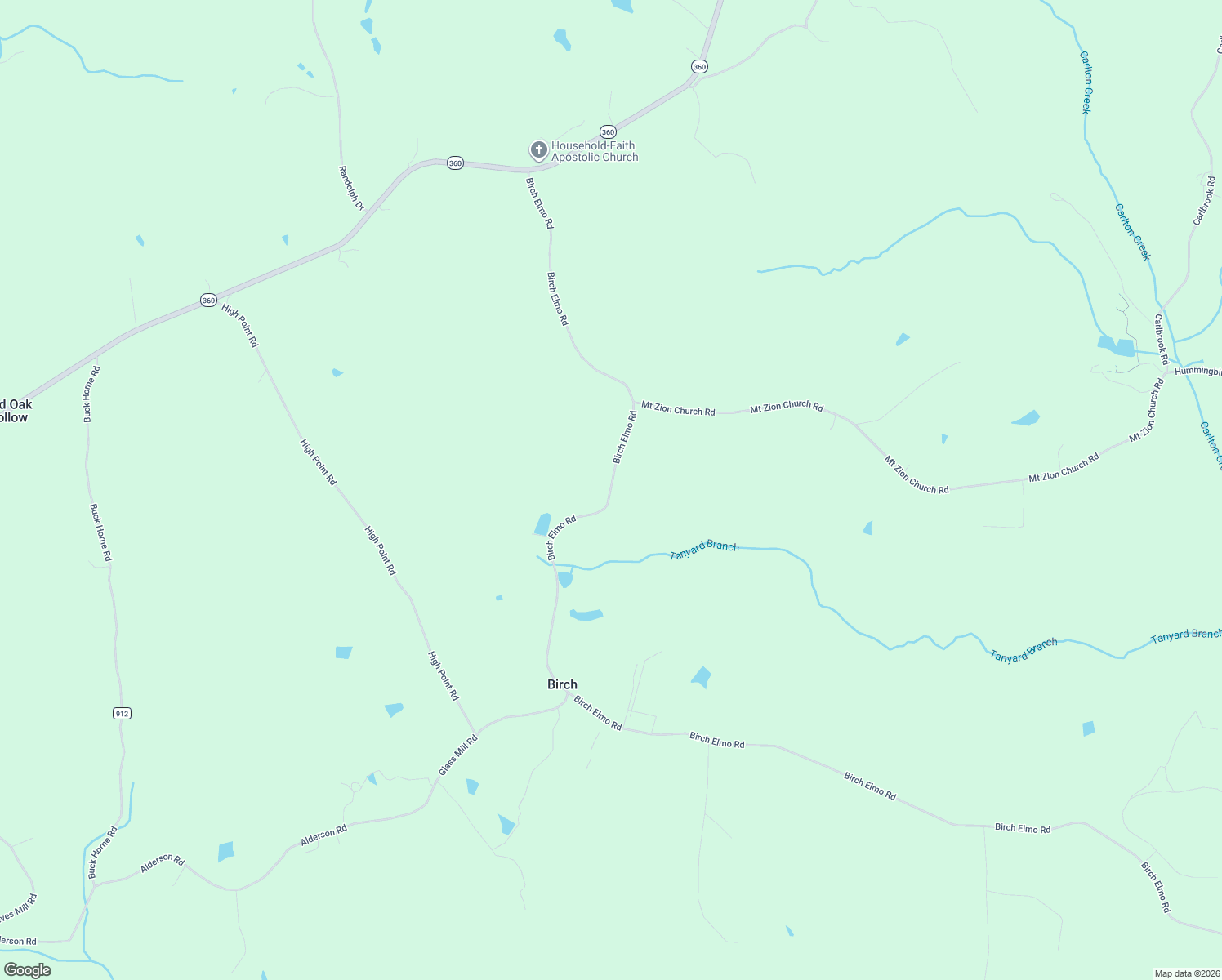 map of restaurants, bars, coffee shops, grocery stores, and more near 1586 Birch Elmo Road in South Boston