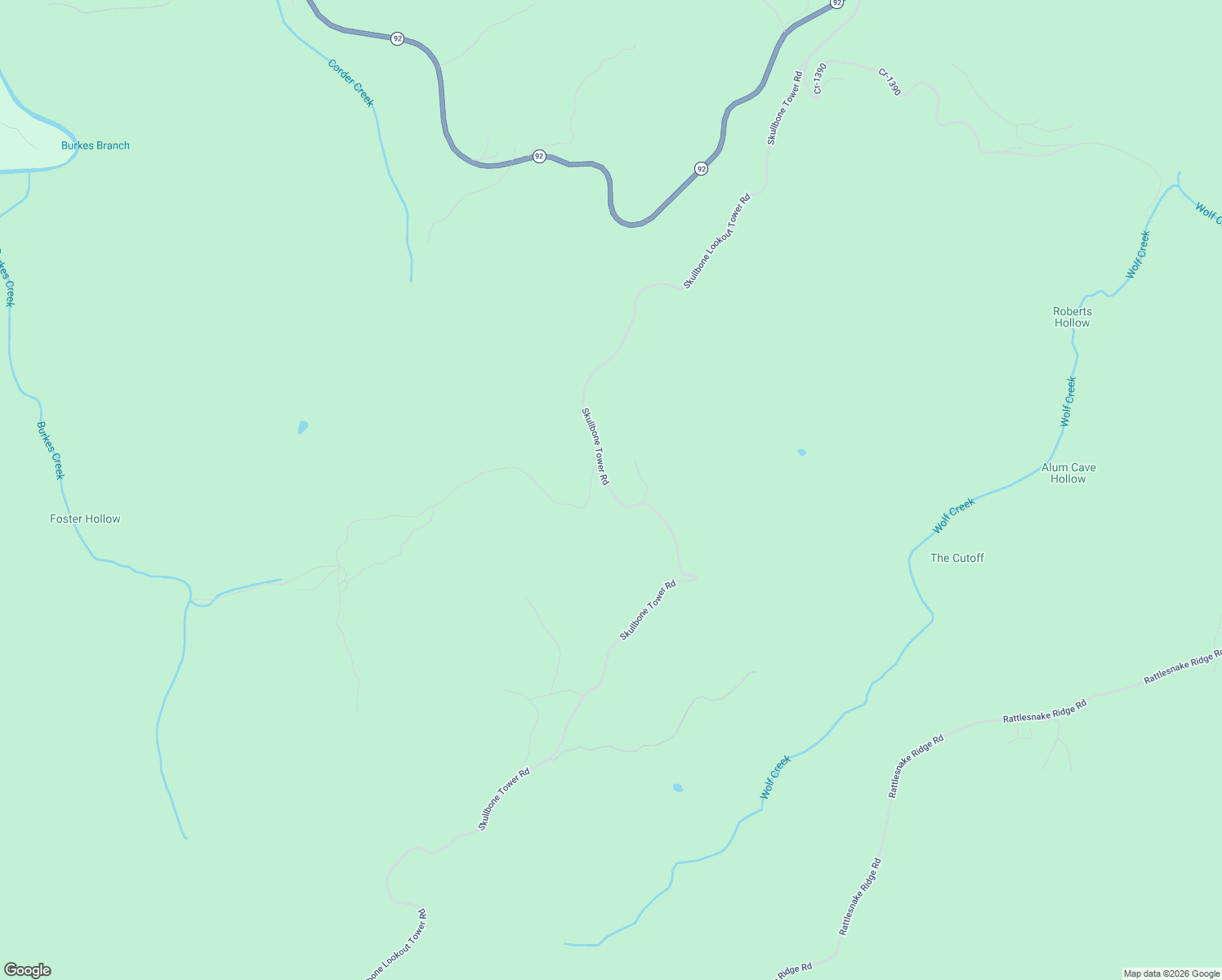 map of restaurants, bars, coffee shops, grocery stores, and more near Skullbone Lookout Tower Road in McCreary County