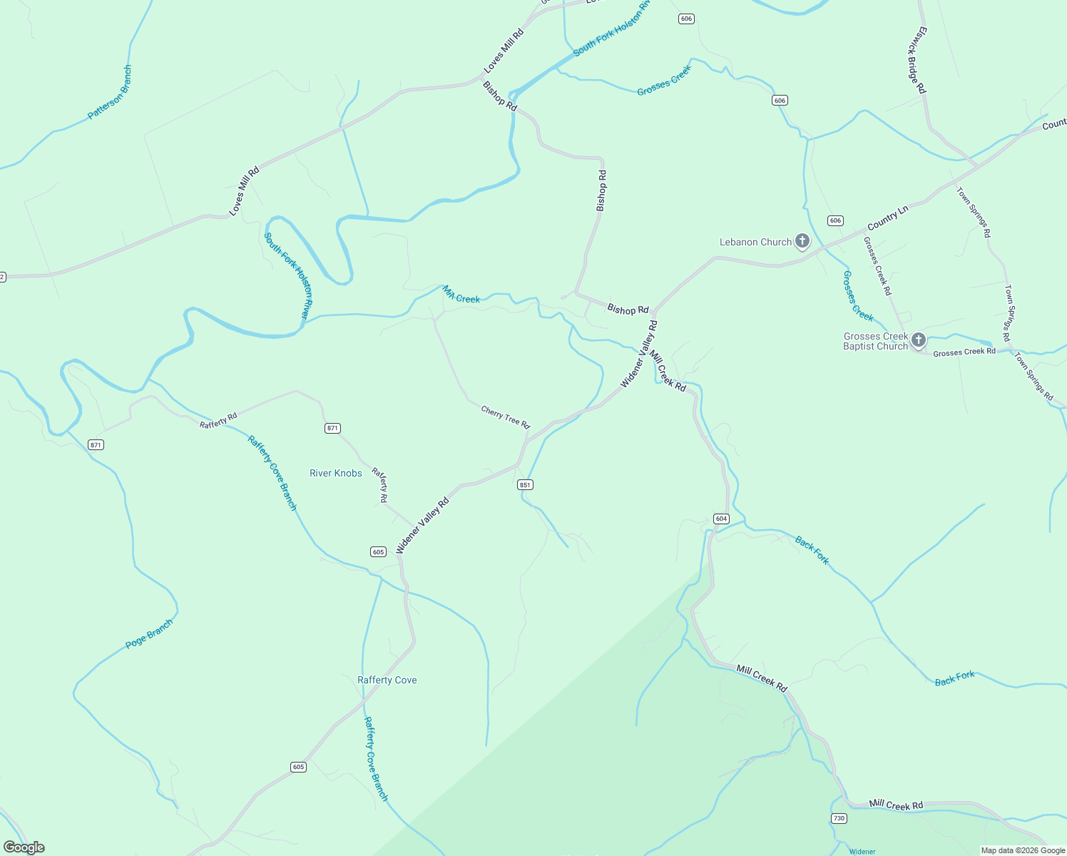 map of restaurants, bars, coffee shops, grocery stores, and more near 39070-39190 Widener Valley Road in Chilhowie