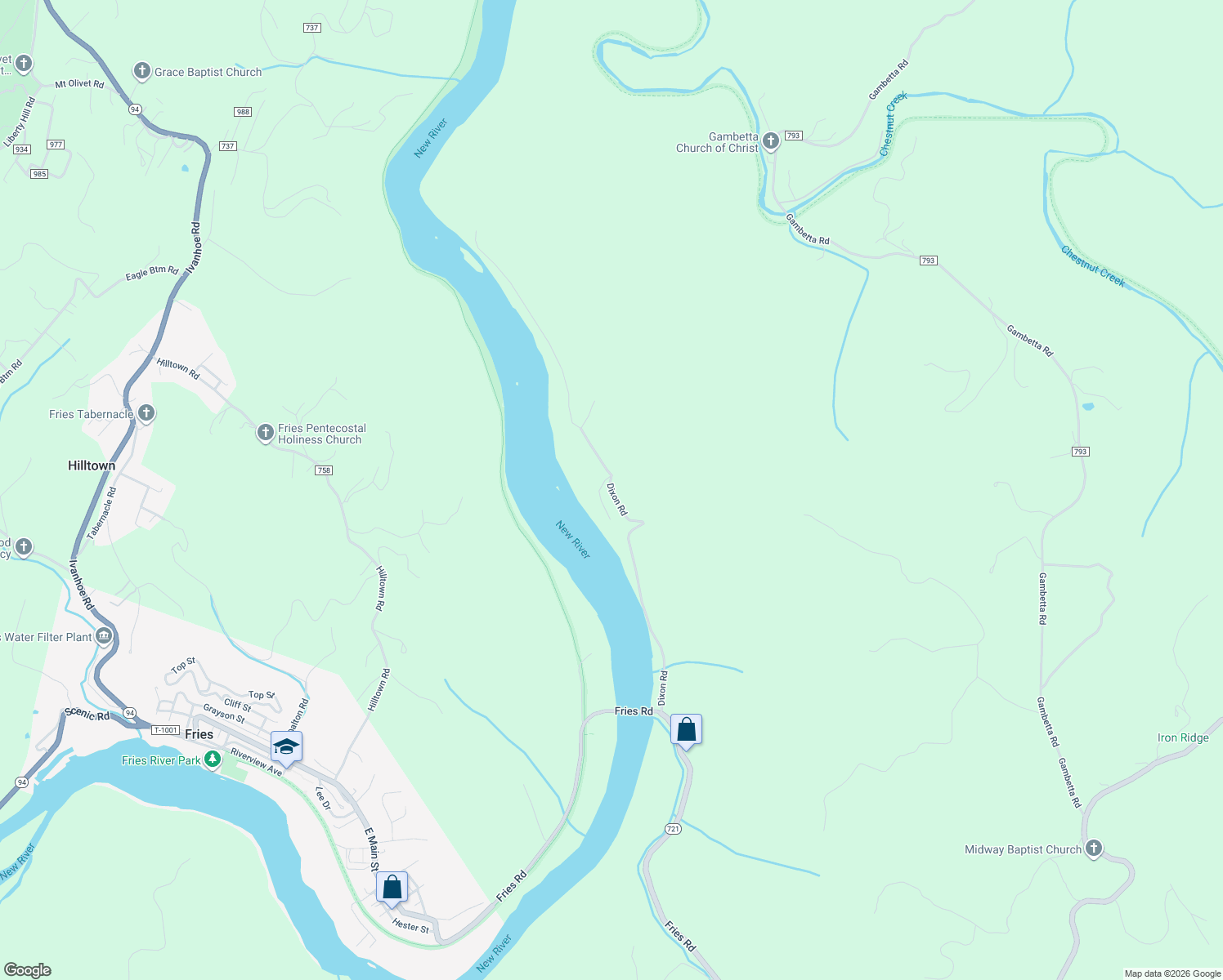 map of restaurants, bars, coffee shops, grocery stores, and more near Dixon Road in Carroll County