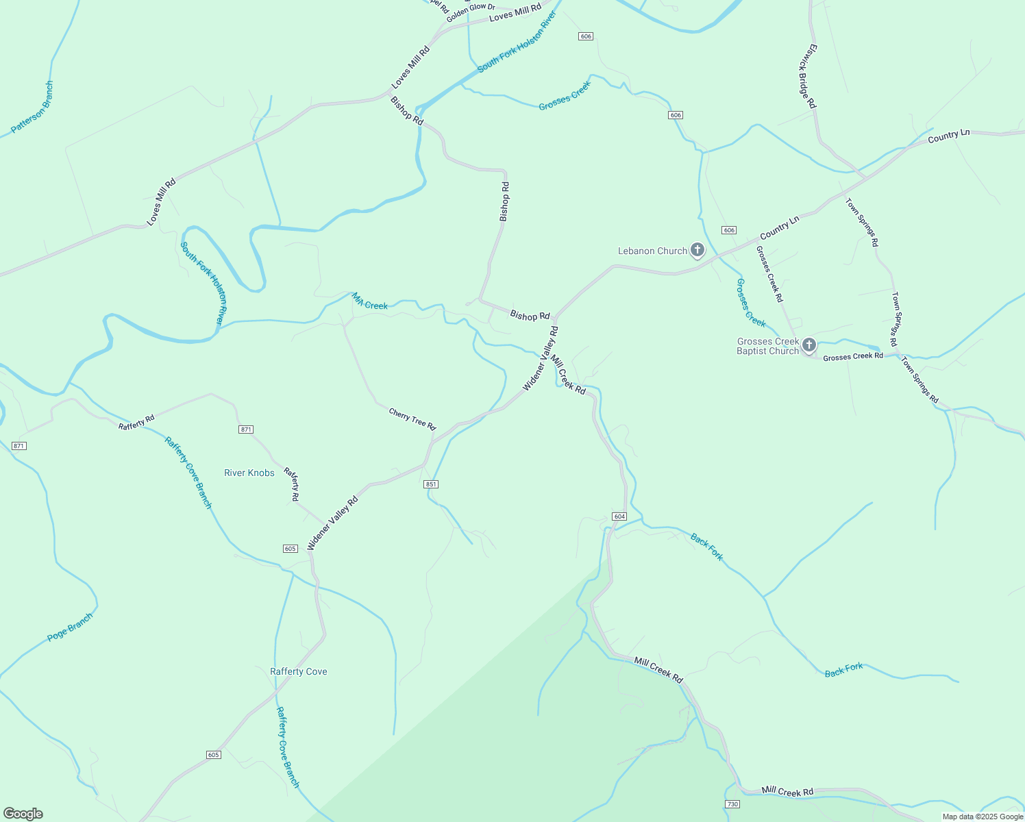 map of restaurants, bars, coffee shops, grocery stores, and more near 39214 Widener Valley Road in Chilhowie