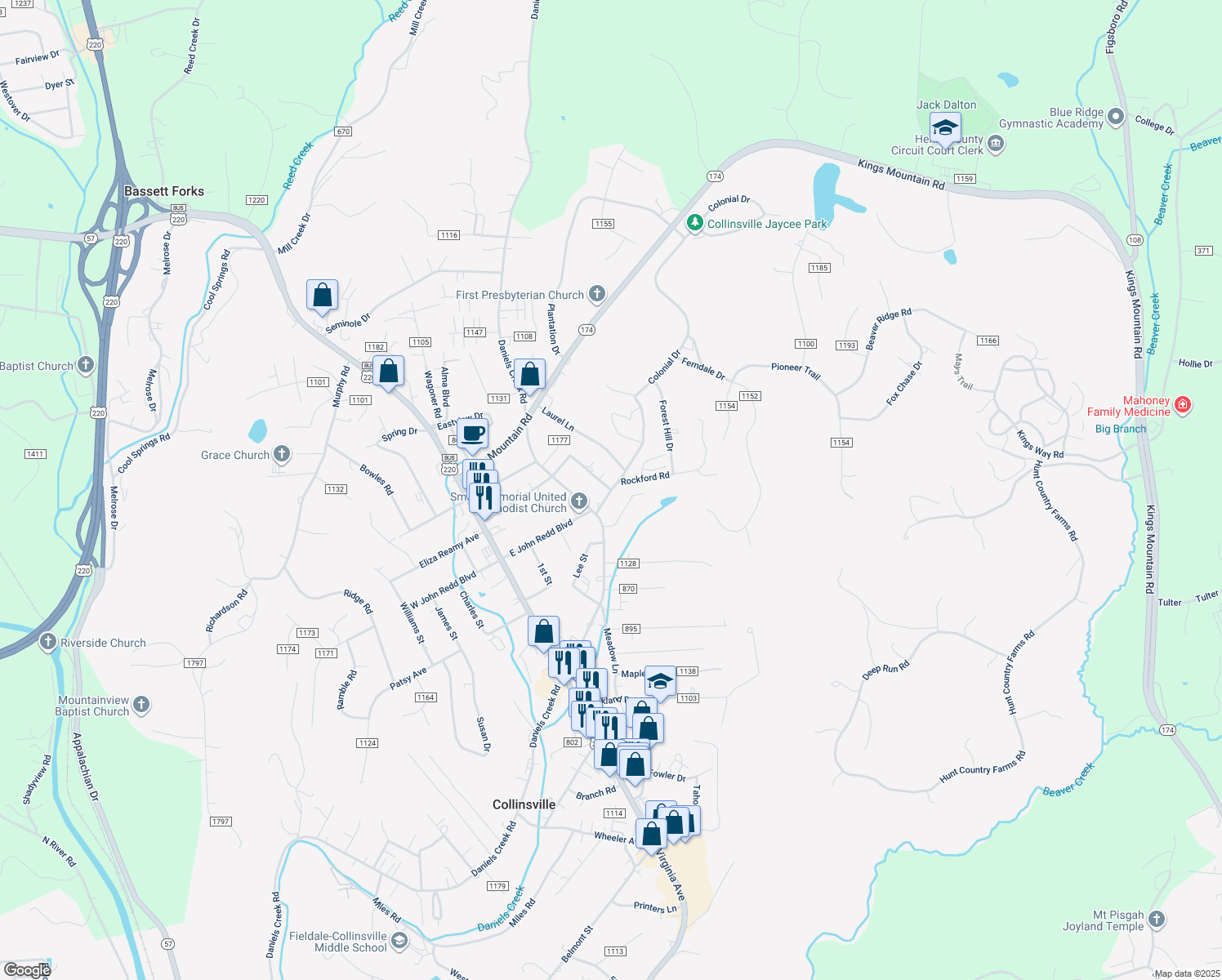 map of restaurants, bars, coffee shops, grocery stores, and more near 154 Halifax Dr in Collinsville