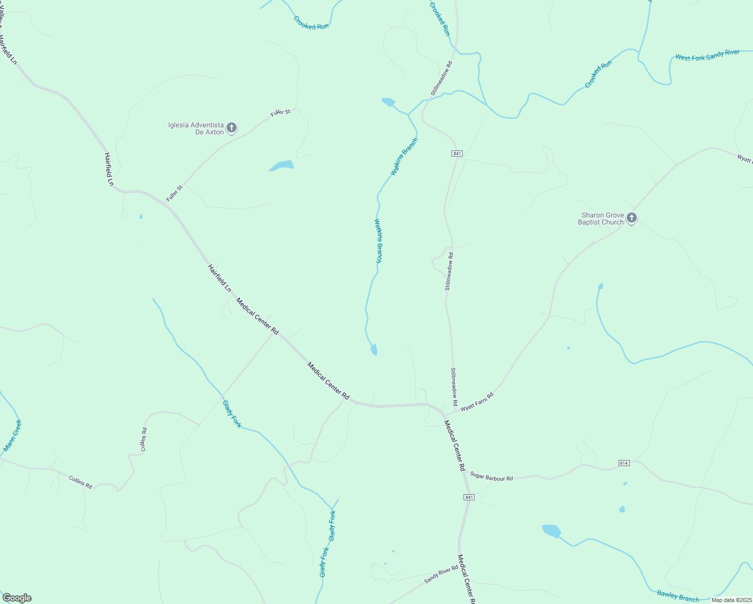 map of restaurants, bars, coffee shops, grocery stores, and more near 155 Jessie's Lane in Axton