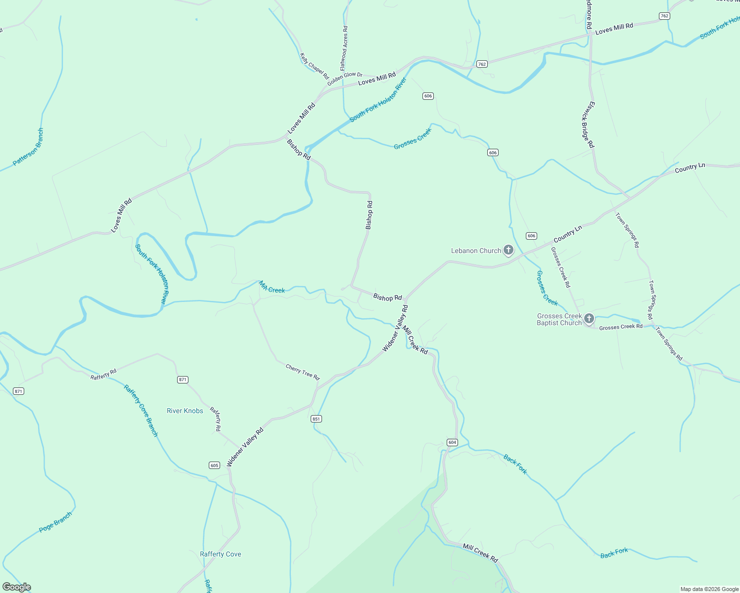 map of restaurants, bars, coffee shops, grocery stores, and more near 15540-15952 Bishop Road in Chilhowie