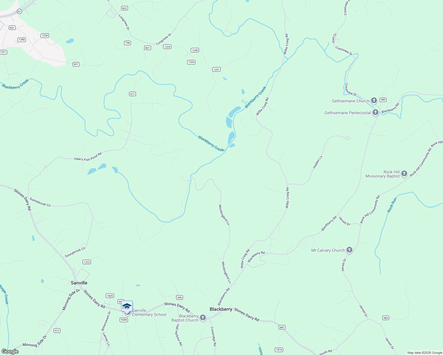 map of restaurants, bars, coffee shops, grocery stores, and more near 806 Mockingbird Lane in Bassett