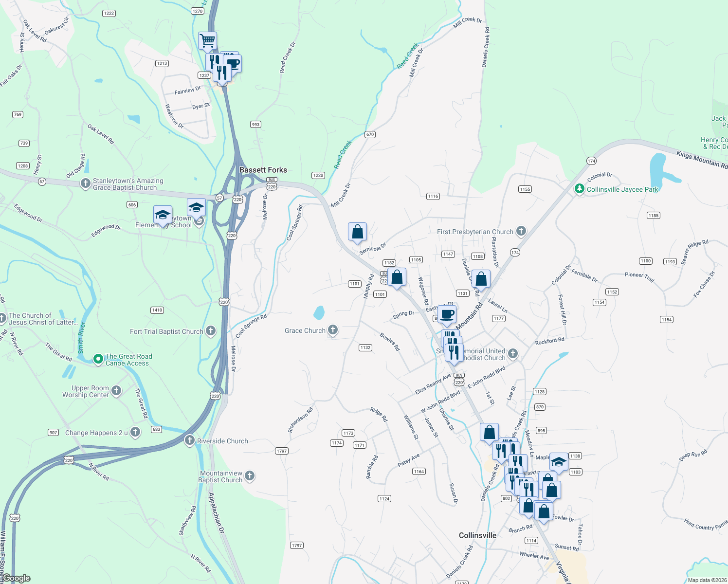 map of restaurants, bars, coffee shops, grocery stores, and more near 173 Hall Rd in Collinsville