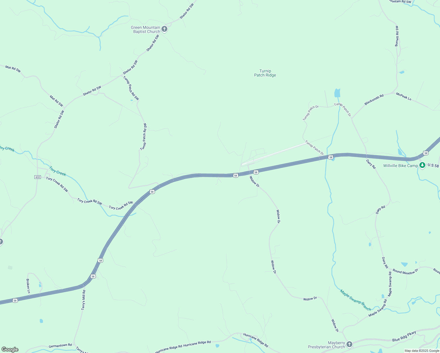 map of restaurants, bars, coffee shops, grocery stores, and more near 810 Danville Pike Southwest in Meadows of Dan