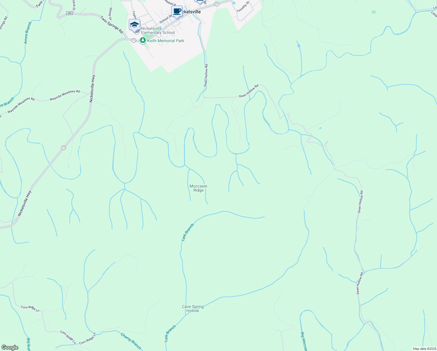 map of restaurants, bars, coffee shops, grocery stores, and more near in Nickelsville