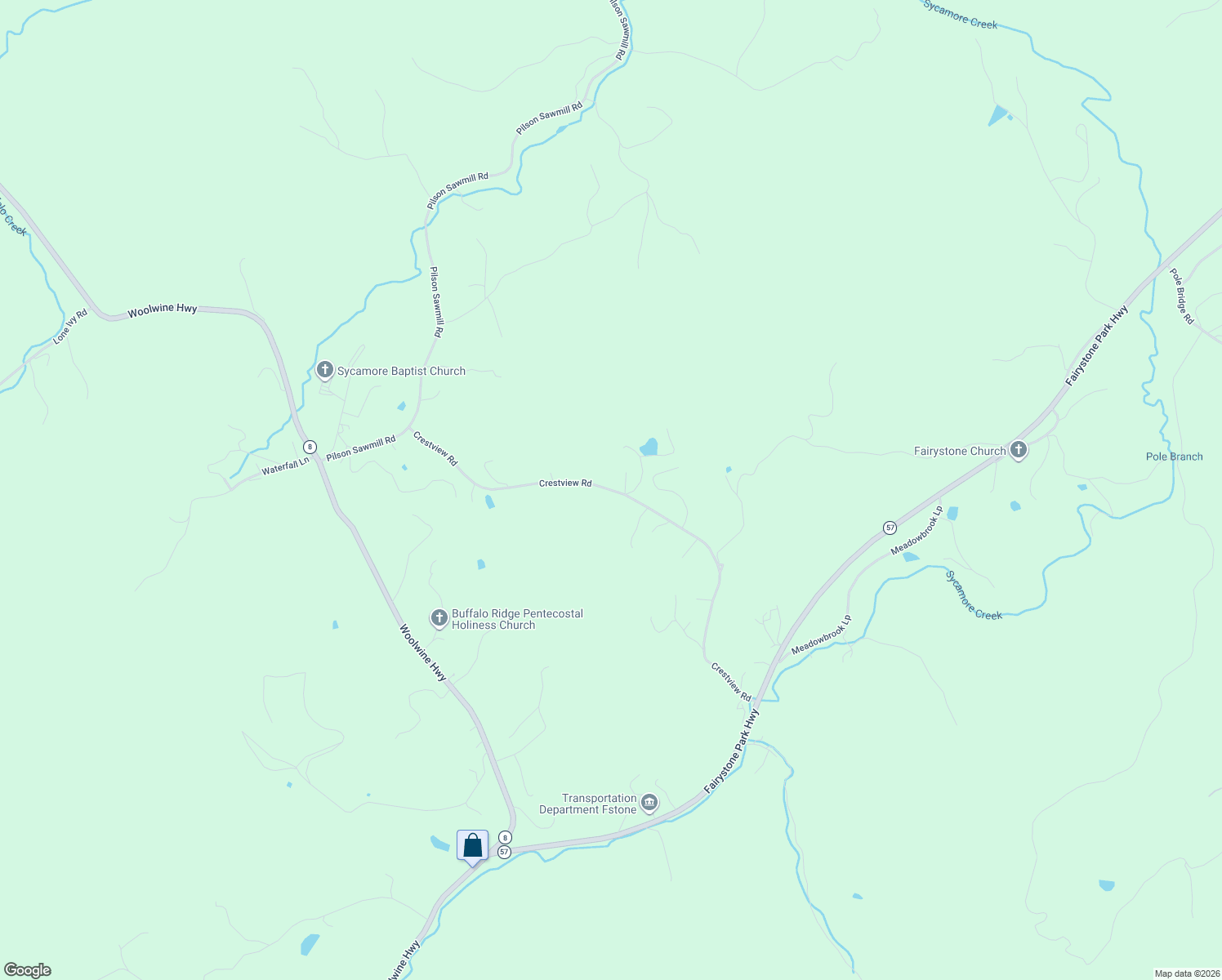 map of restaurants, bars, coffee shops, grocery stores, and more near Crestview Road in Patrick County