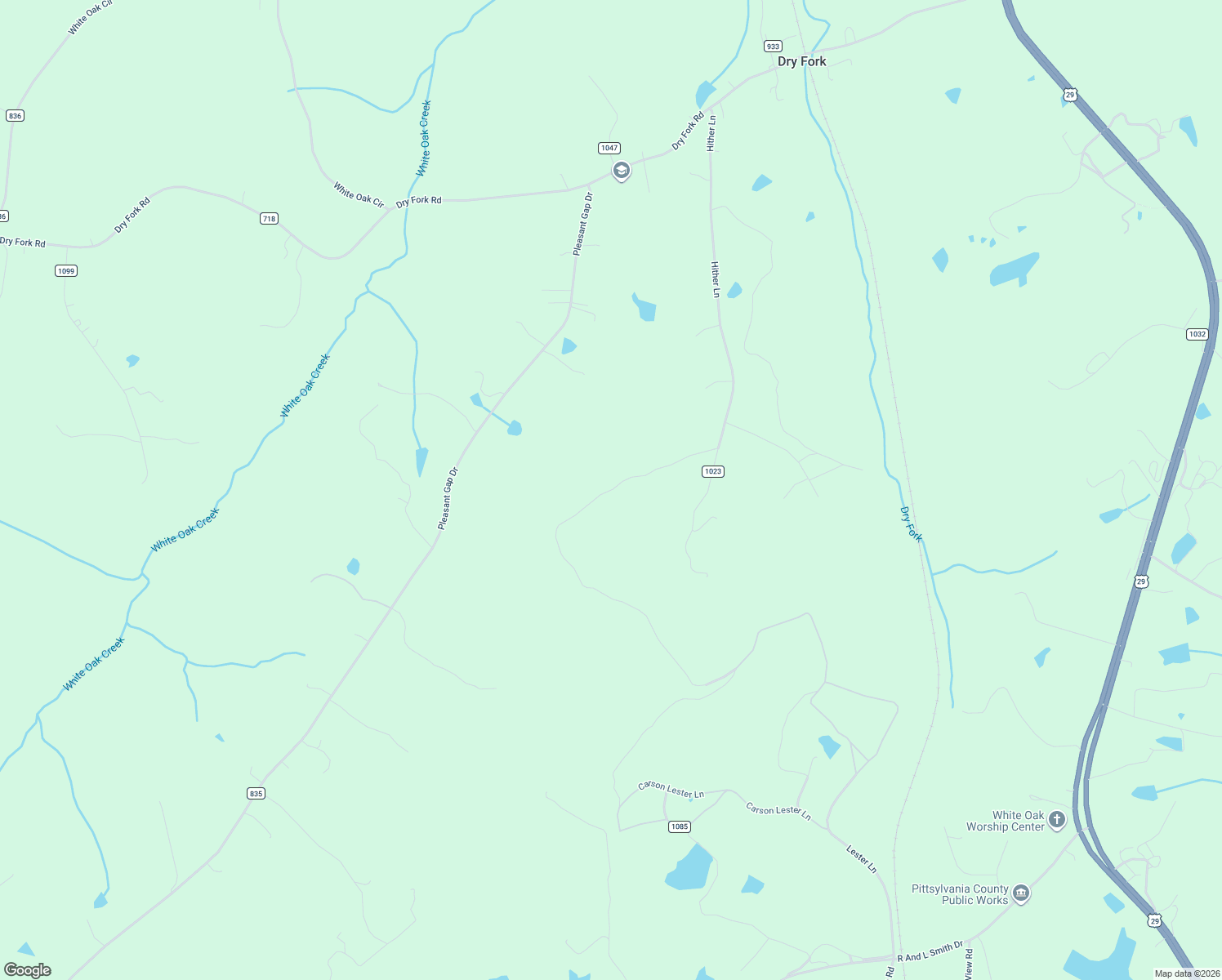 map of restaurants, bars, coffee shops, grocery stores, and more near 477 Junior Oaks Road in Dry Fork