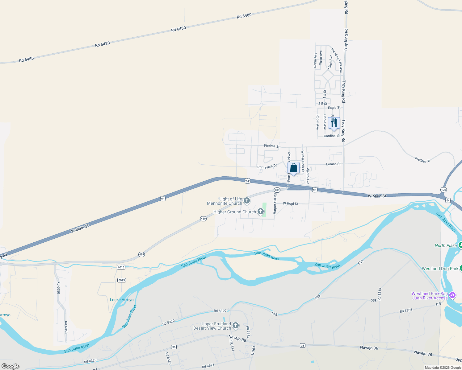 map of restaurants, bars, coffee shops, grocery stores, and more near 5901 Us 550 in Farmington