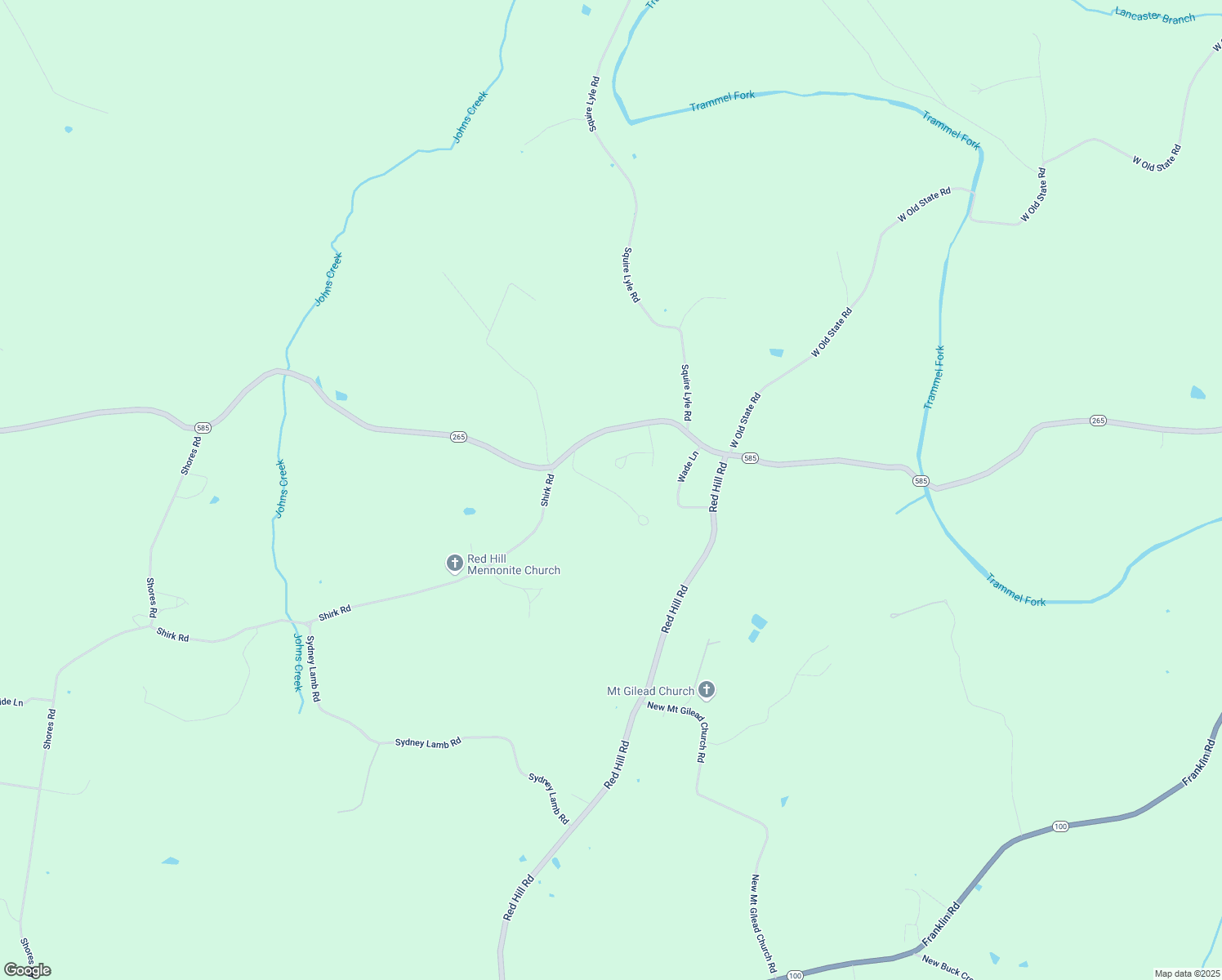 map of restaurants, bars, coffee shops, grocery stores, and more near Misty Row Lane in Scottsville