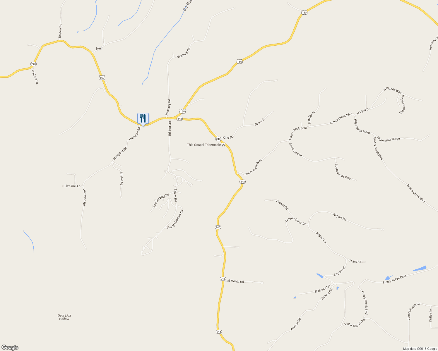 map of restaurants, bars, coffee shops, grocery stores, and more near 8345 Highway 248 in Branson