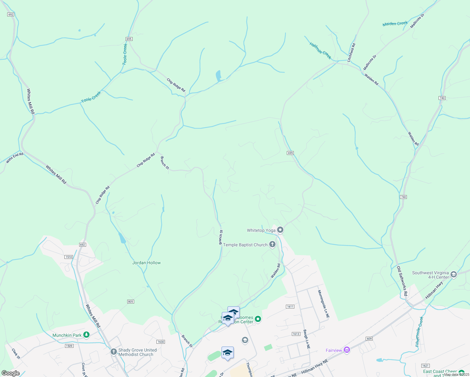map of restaurants, bars, coffee shops, grocery stores, and more near 13850-13924 Vintage View in Abingdon