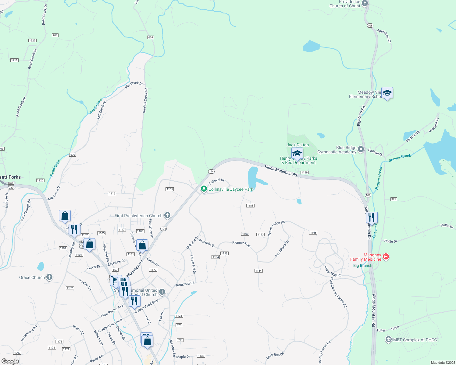 map of restaurants, bars, coffee shops, grocery stores, and more near 267 County Road 1118 in Collinsville