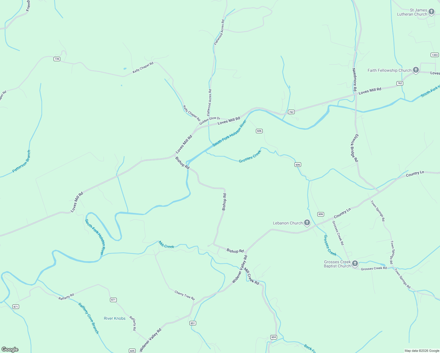 map of restaurants, bars, coffee shops, grocery stores, and more near 15277 Bishop Road in Chilhowie