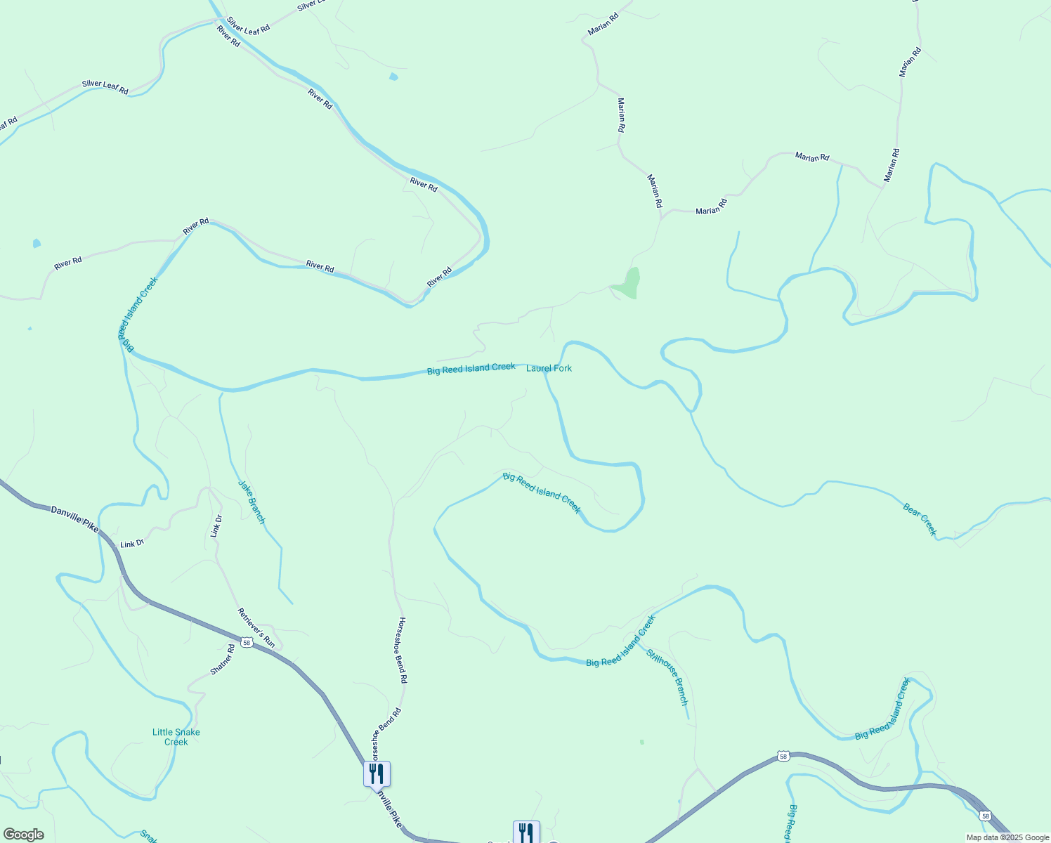 map of restaurants, bars, coffee shops, grocery stores, and more near Horseshoe Bend Road in Hillsville