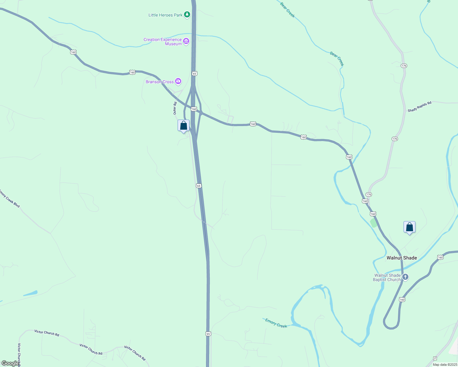 map of restaurants, bars, coffee shops, grocery stores, and more near 568 Bristol Road in Walnut Shade
