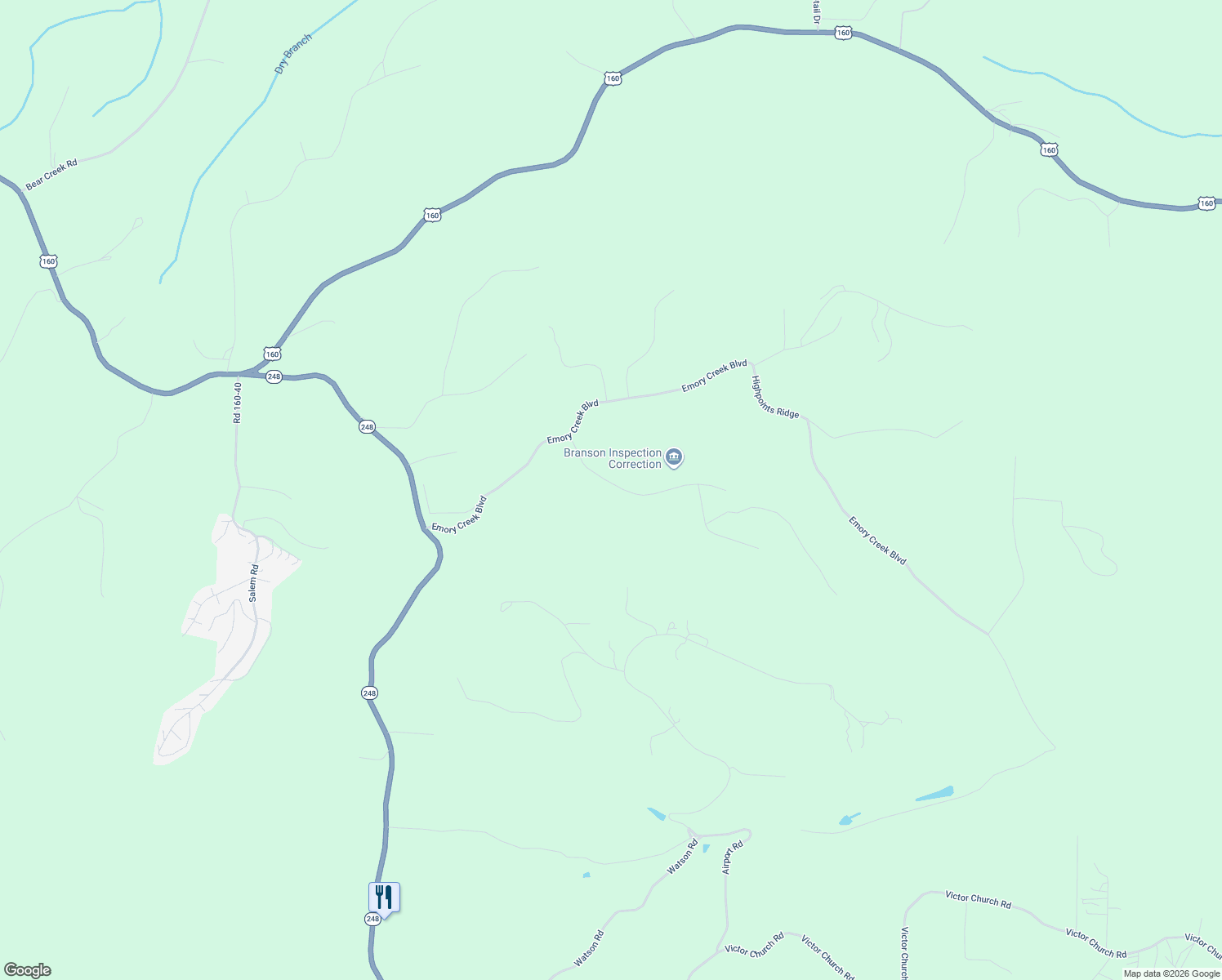map of restaurants, bars, coffee shops, grocery stores, and more near 282 Southview Drive in Branson