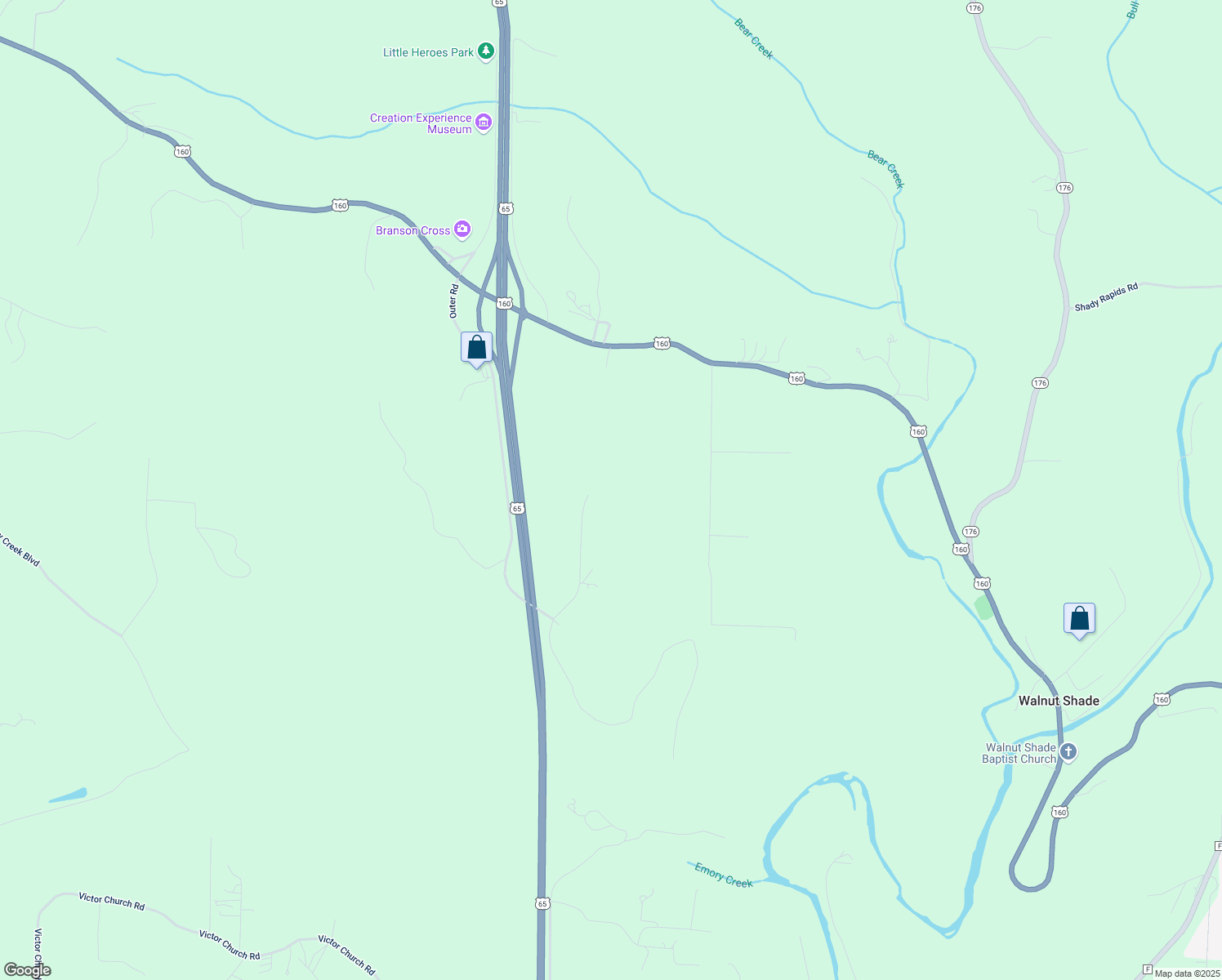 map of restaurants, bars, coffee shops, grocery stores, and more near 568 Bristol Road in Walnut Shade