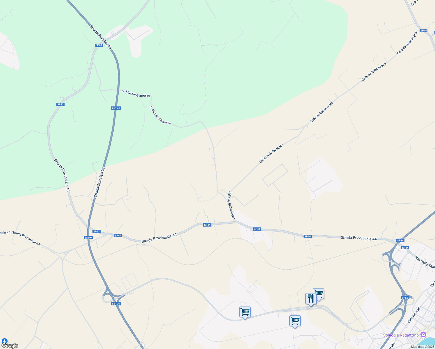 map of restaurants, bars, coffee shops, grocery stores, and more near Unnamed Road in Provincia di Ragusa