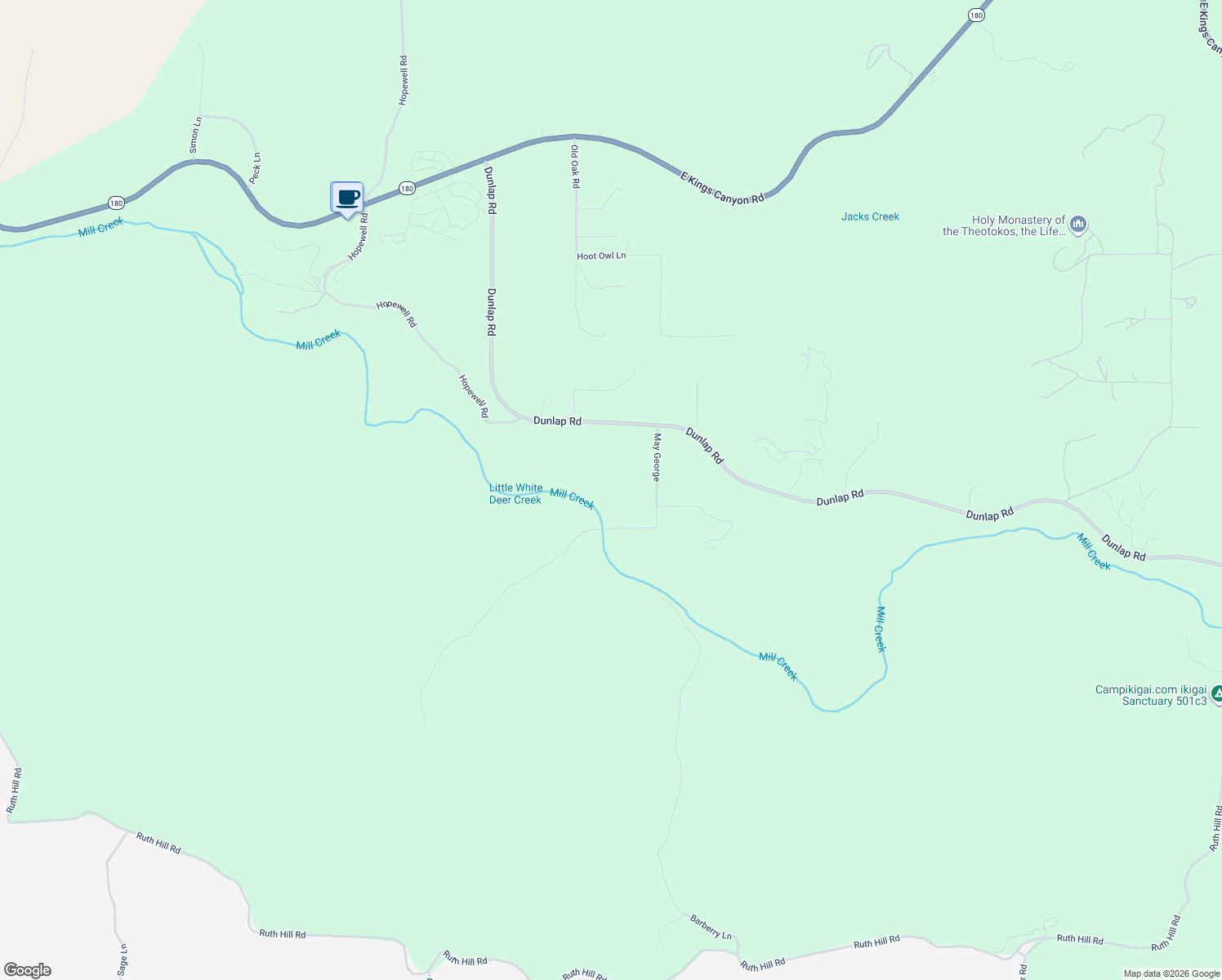 map of restaurants, bars, coffee shops, grocery stores, and more near 37041 Dunlap Road in Squaw Valley