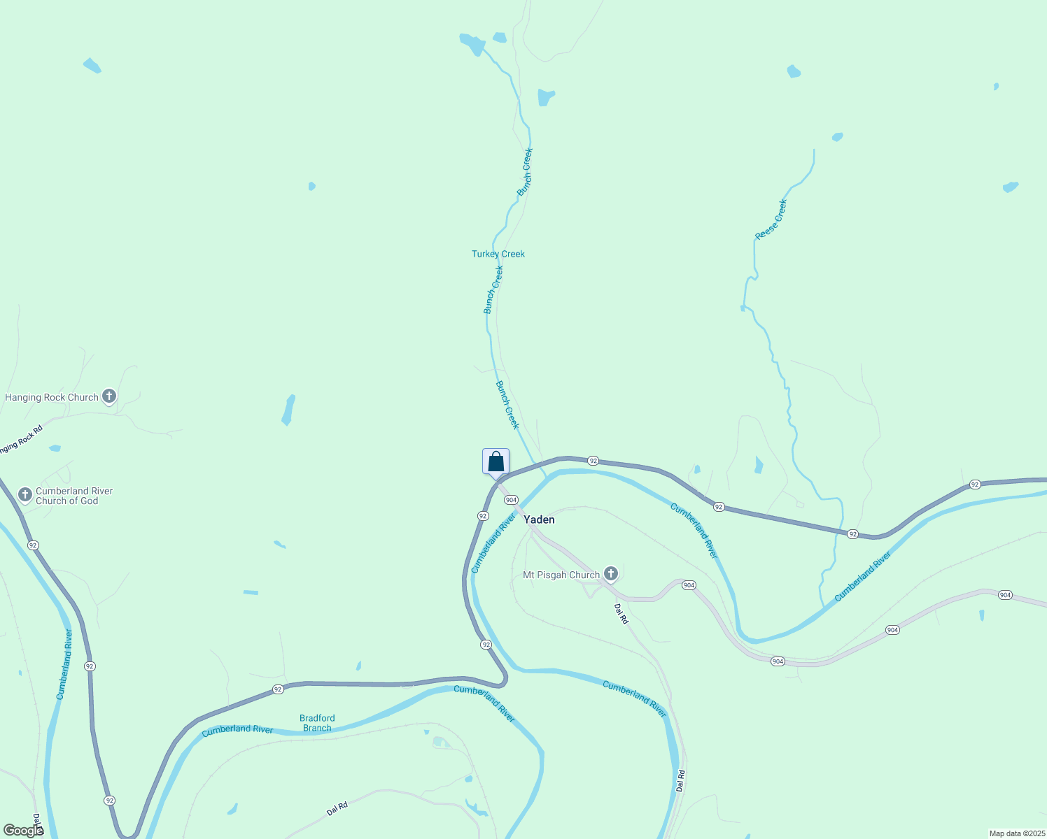 map of restaurants, bars, coffee shops, grocery stores, and more near Bunches Creek in Williamsburg