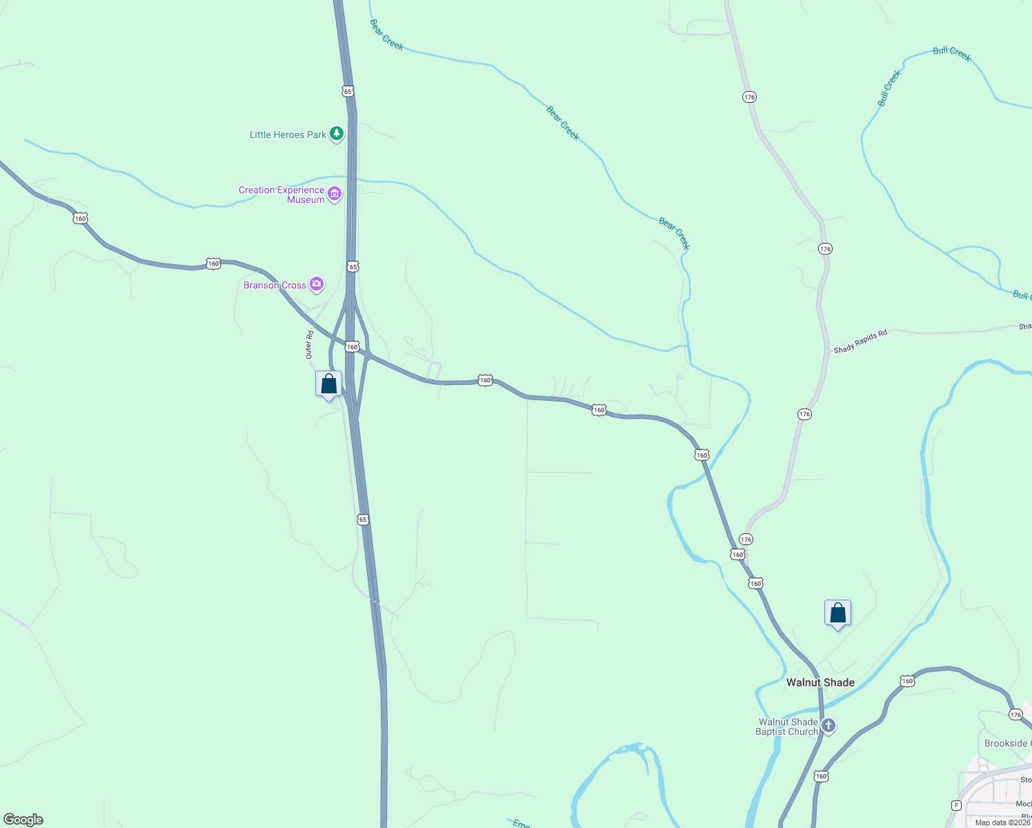 map of restaurants, bars, coffee shops, grocery stores, and more near 270 Craig Road in Walnut Shade