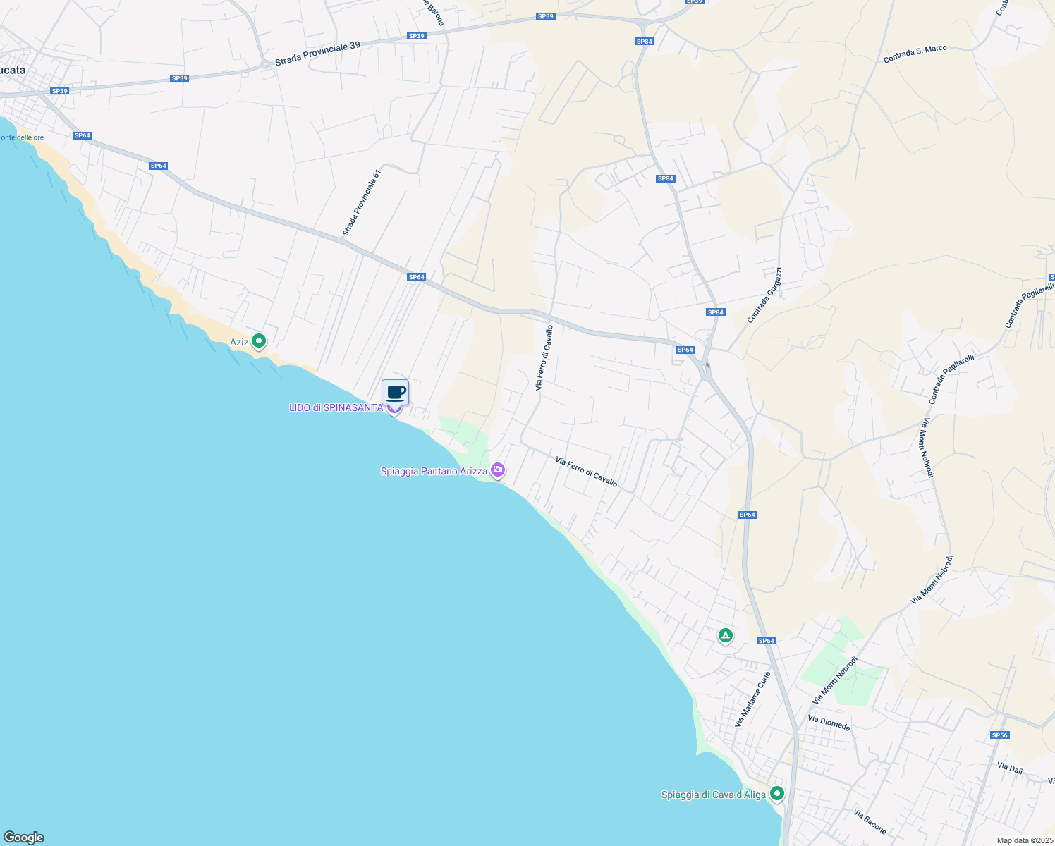 map of restaurants, bars, coffee shops, grocery stores, and more near 121 Via degli Assiri in Libero consorzio comunale di Ragusa