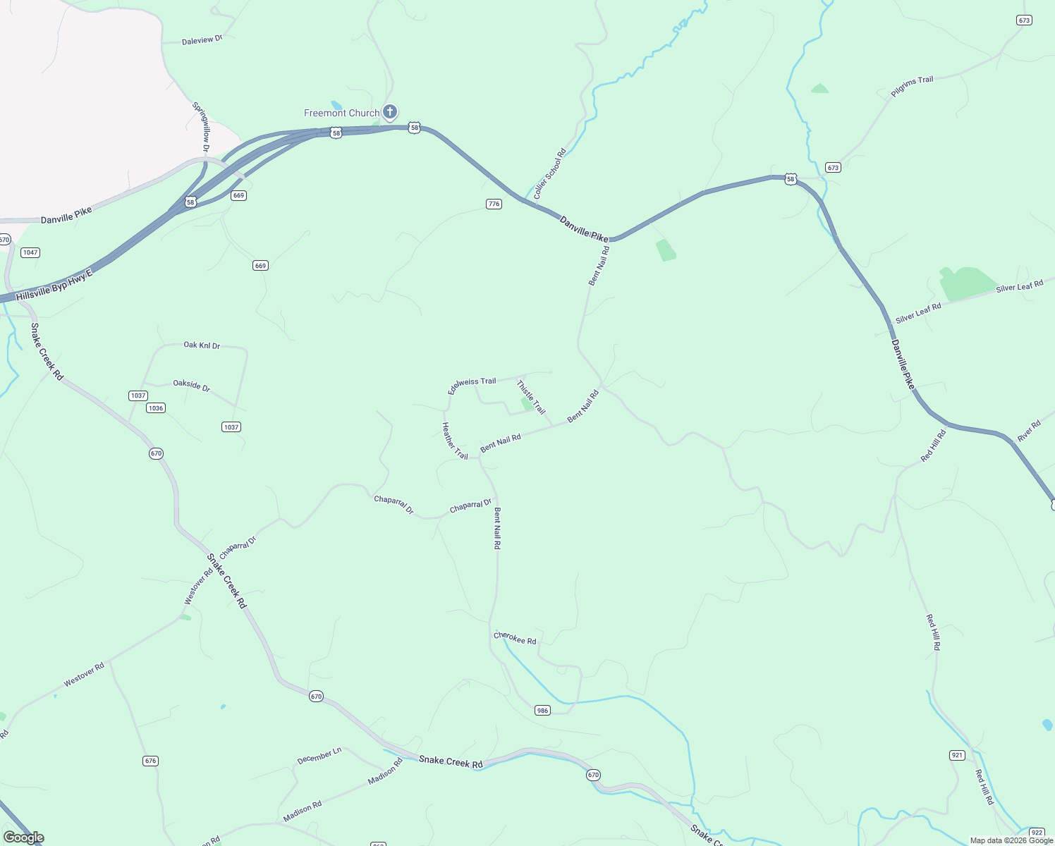 map of restaurants, bars, coffee shops, grocery stores, and more near Shamrock Trail in Hillsville