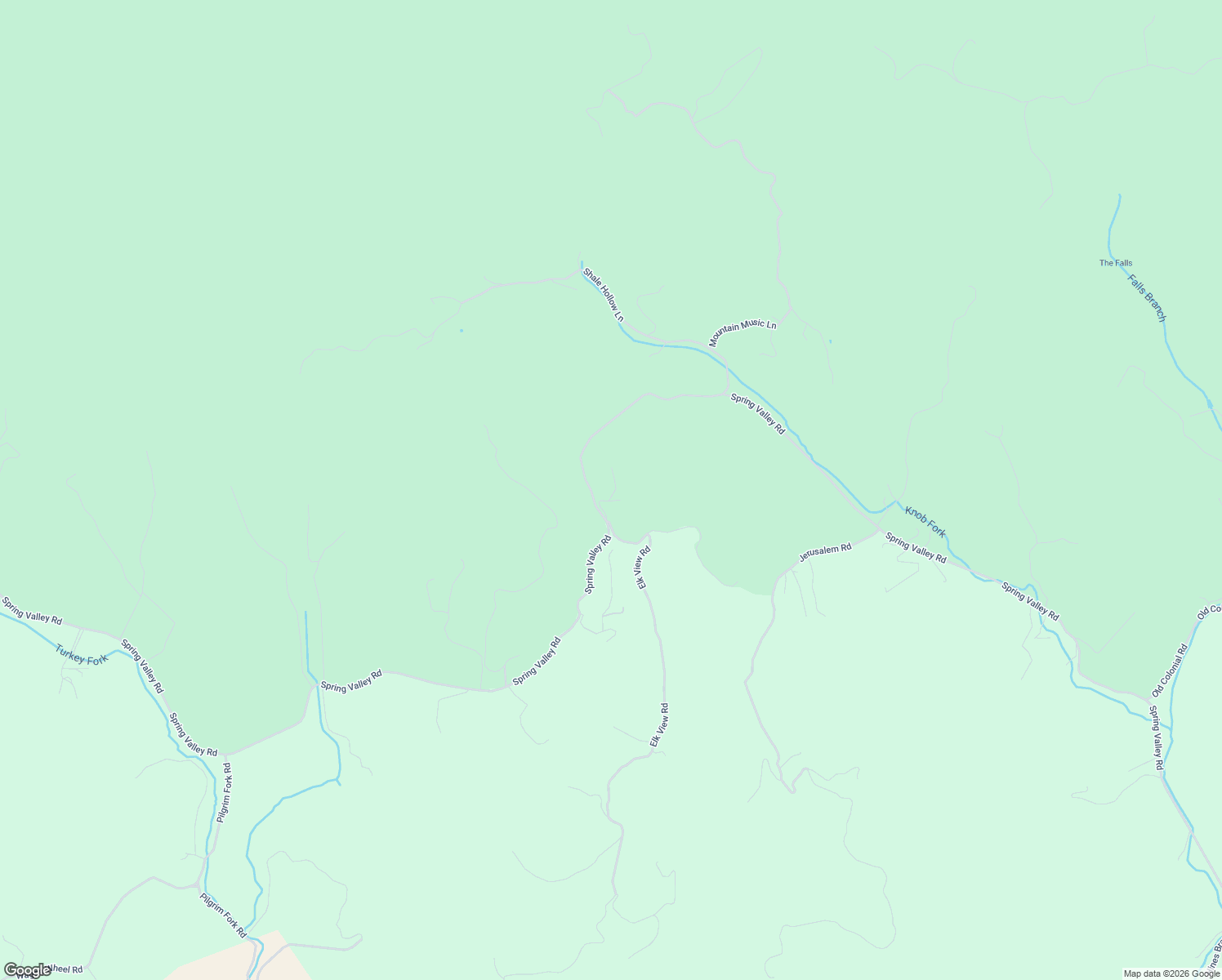 map of restaurants, bars, coffee shops, grocery stores, and more near 3102 Spring Valley Road in Elk Creek
