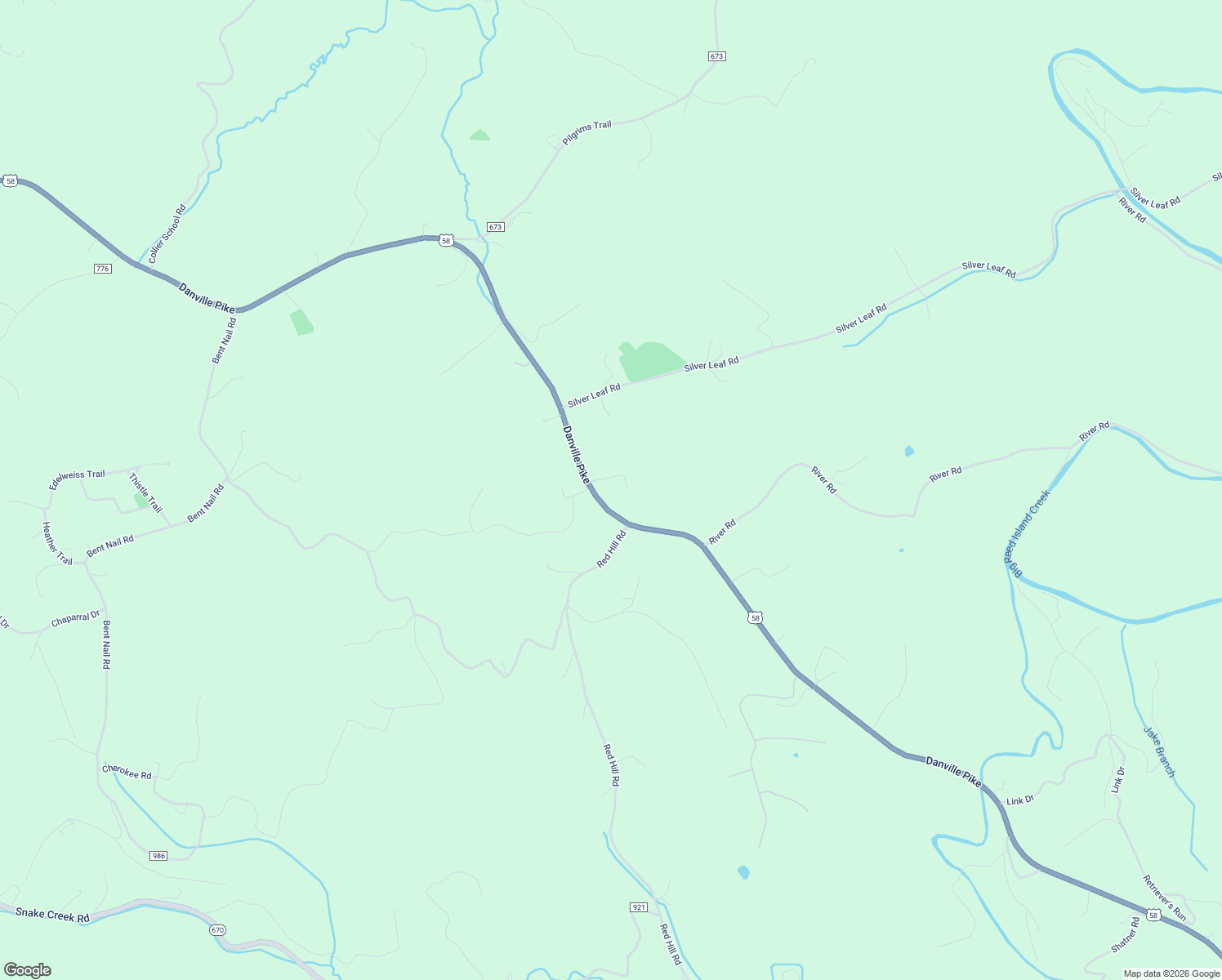 map of restaurants, bars, coffee shops, grocery stores, and more near Danville Pike in Hillsville