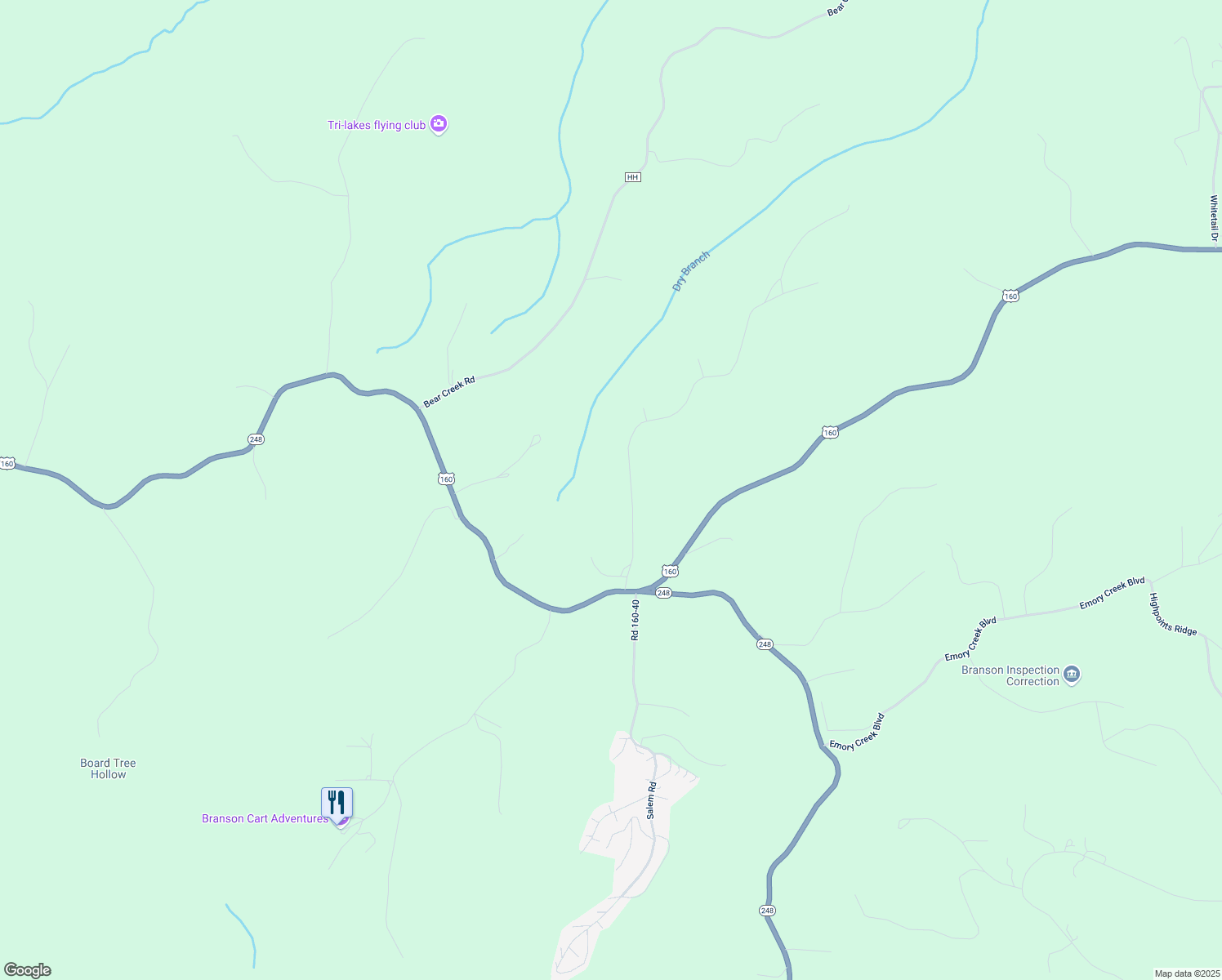 map of restaurants, bars, coffee shops, grocery stores, and more near 375 Newbury Road in Reeds Spring