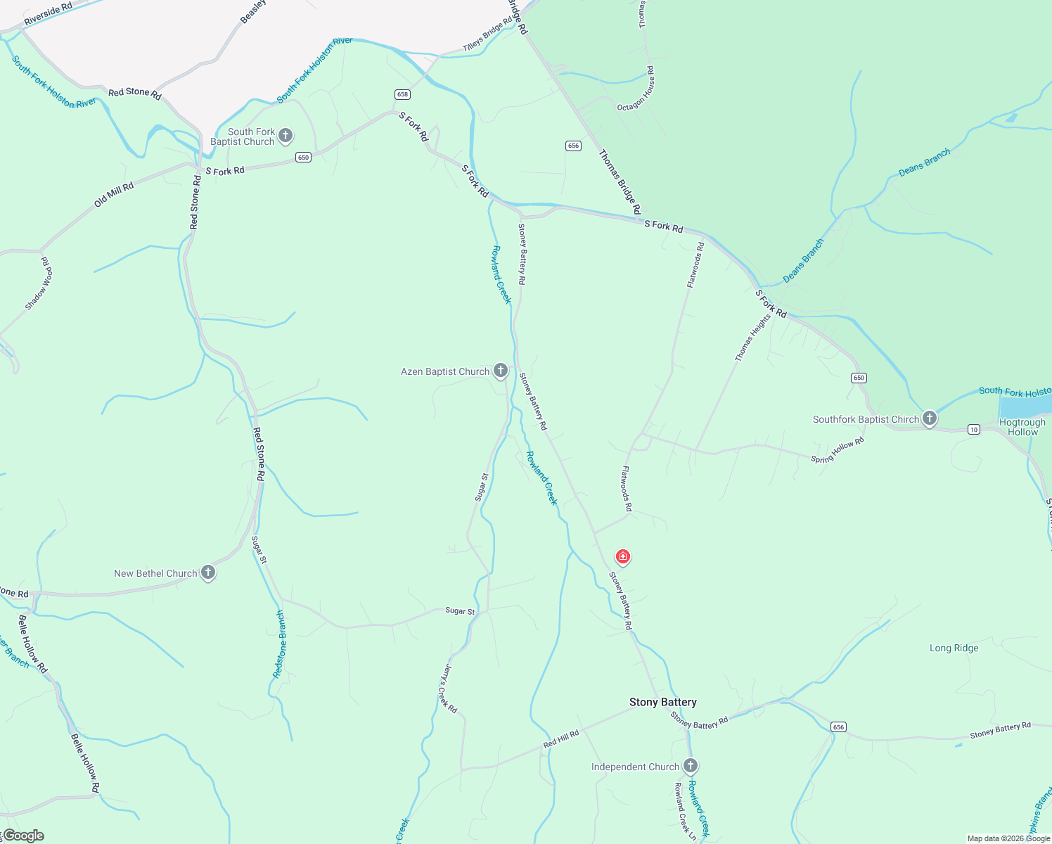 map of restaurants, bars, coffee shops, grocery stores, and more near 480 Stoney Battery Rd in Marion