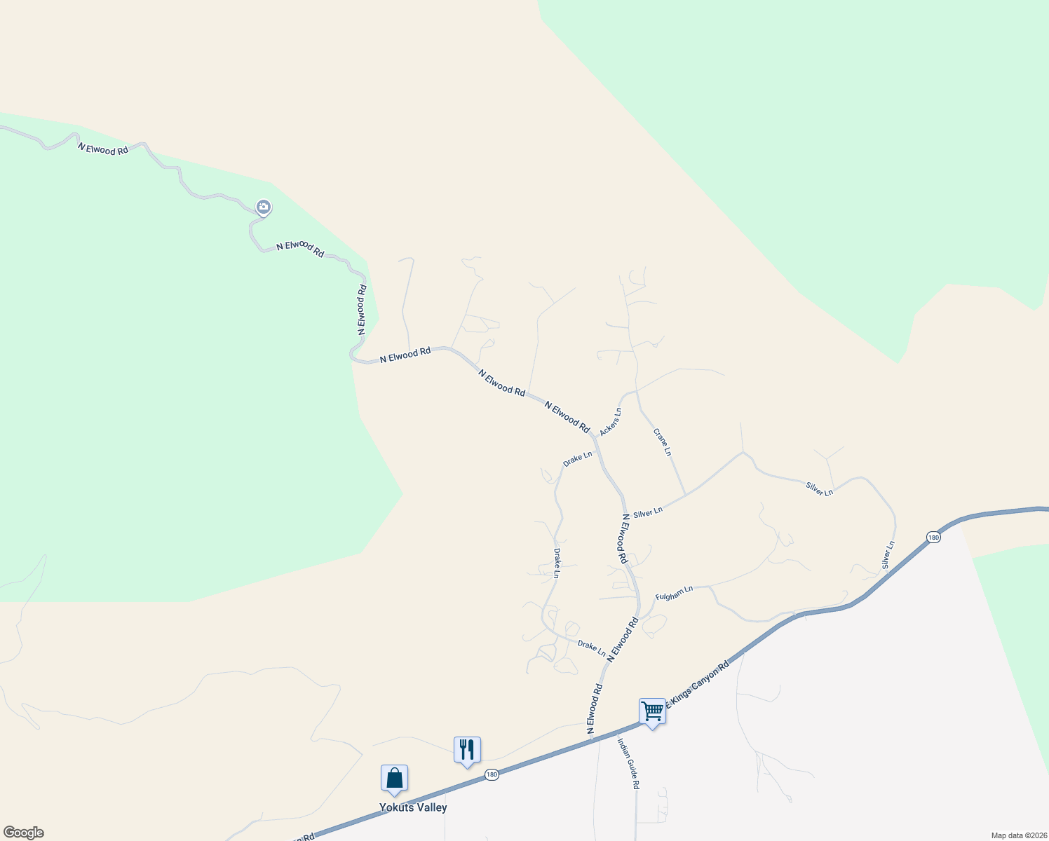 map of restaurants, bars, coffee shops, grocery stores, and more near 674 Recter Lane in Yokuts Valley
