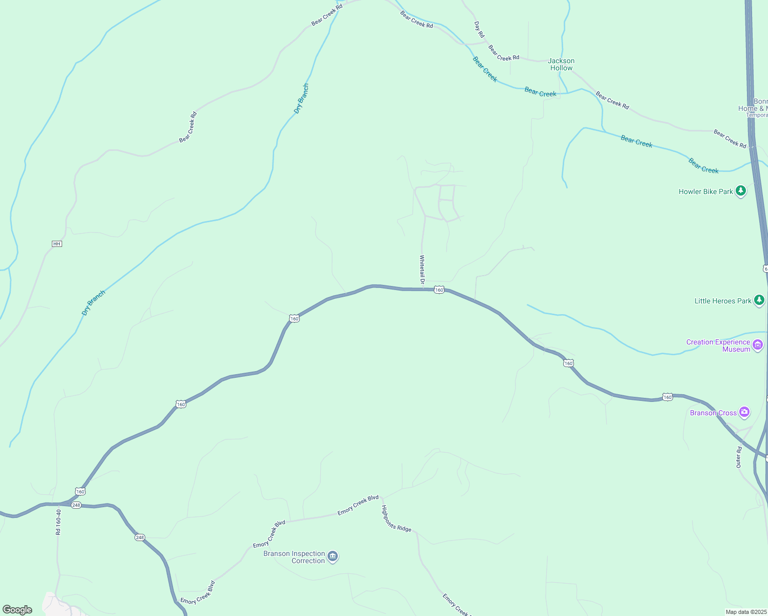 map of restaurants, bars, coffee shops, grocery stores, and more near 3992 U.S. 160 in Branson