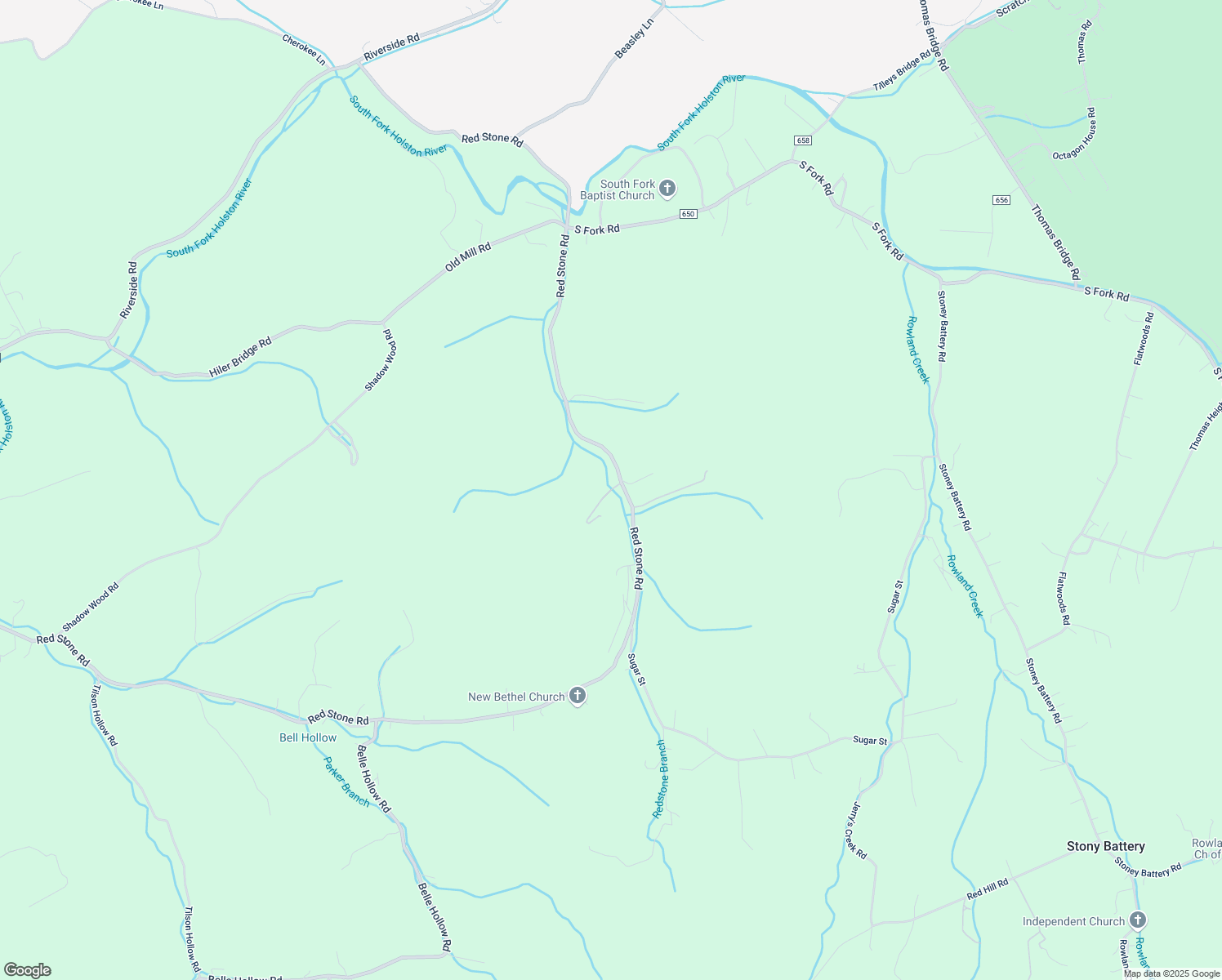 map of restaurants, bars, coffee shops, grocery stores, and more near 1611 Jade Lane in Chilhowie
